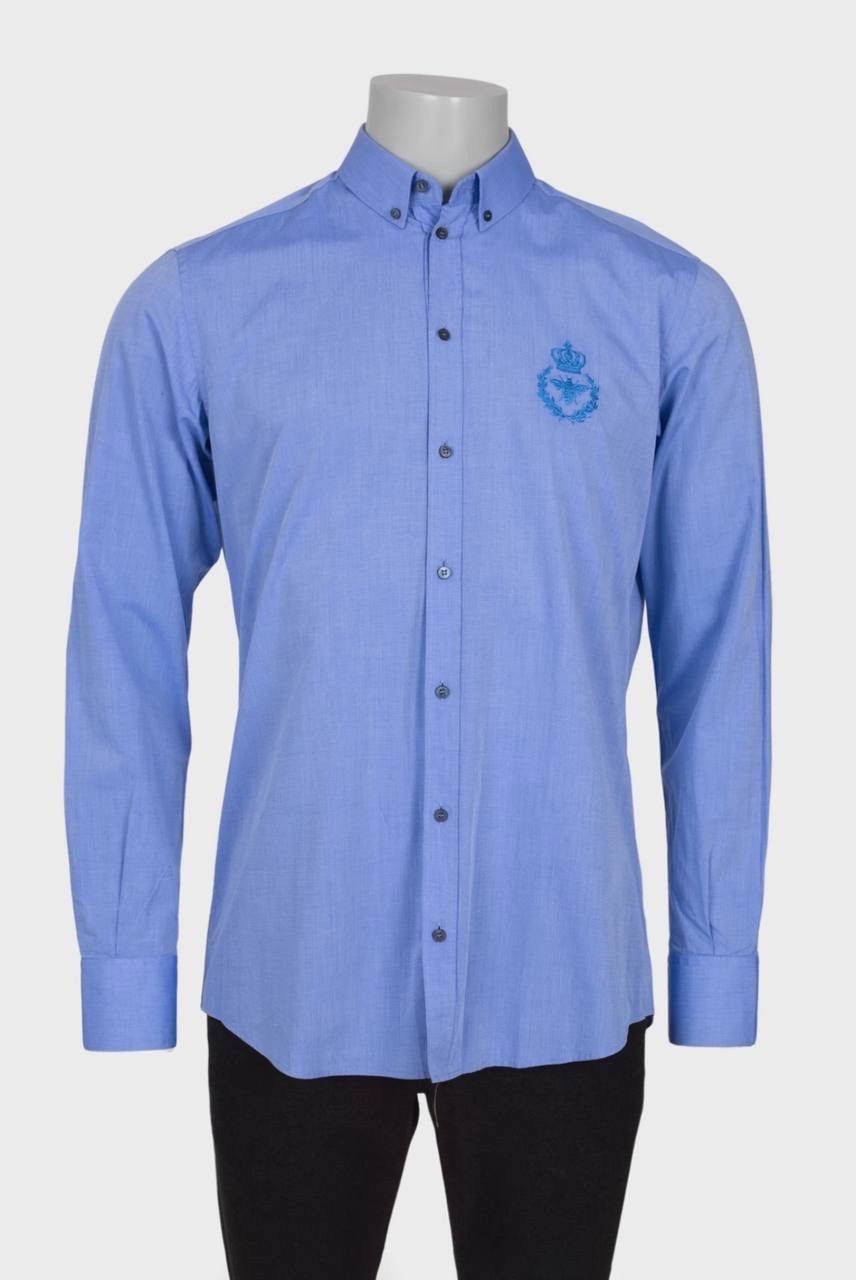 Dolce & Gabbana × Vintage Vintage Dolce&Gabbana Blue Big Loo Mens Shirt Size US M / EU 48-50 / 2 - 14 Thumbnail