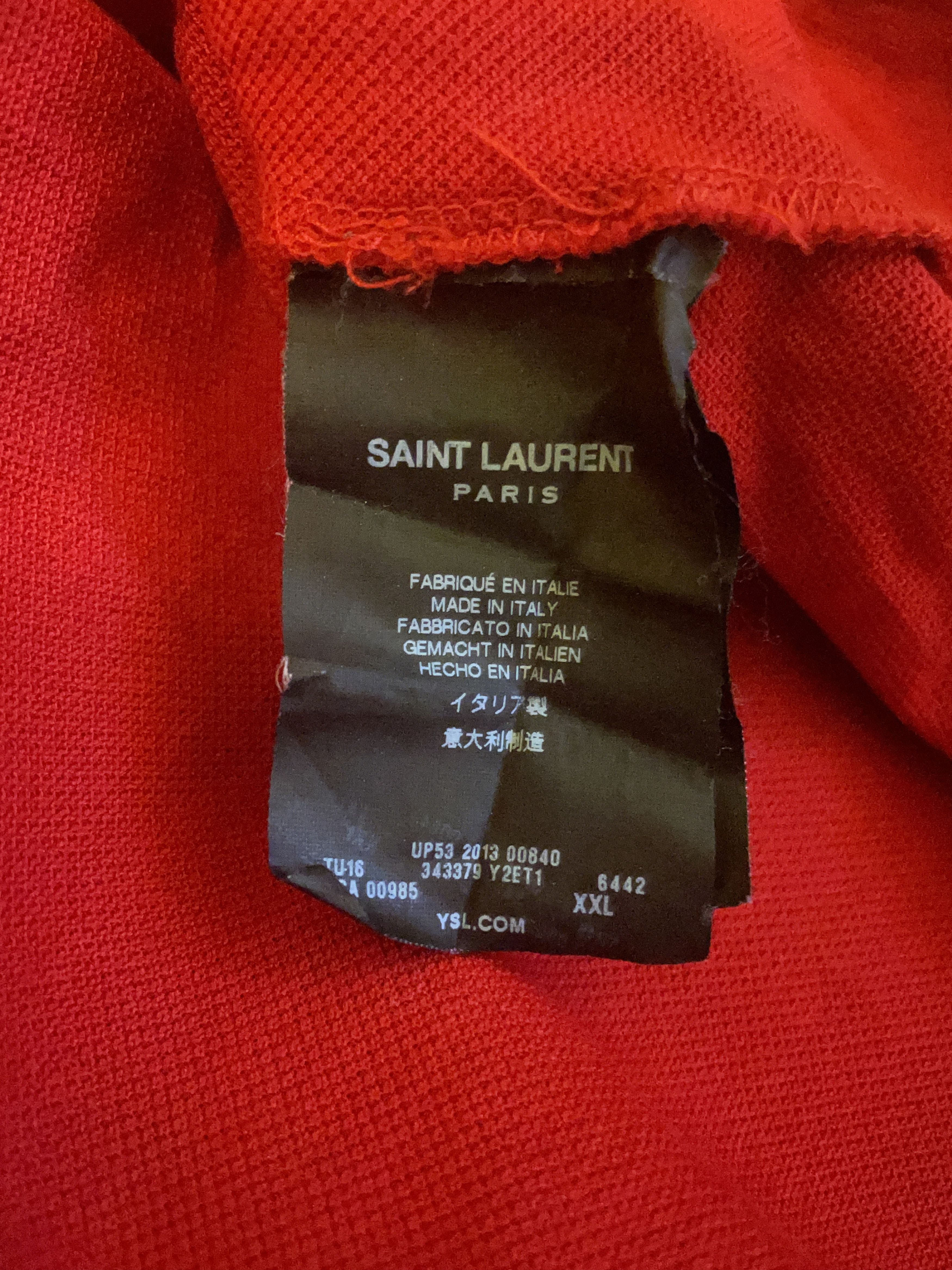 Saint Laurent Paris Saint Laurent red polo shirt size XXL Size US XXL / EU 58 / 5 - 6 Thumbnail