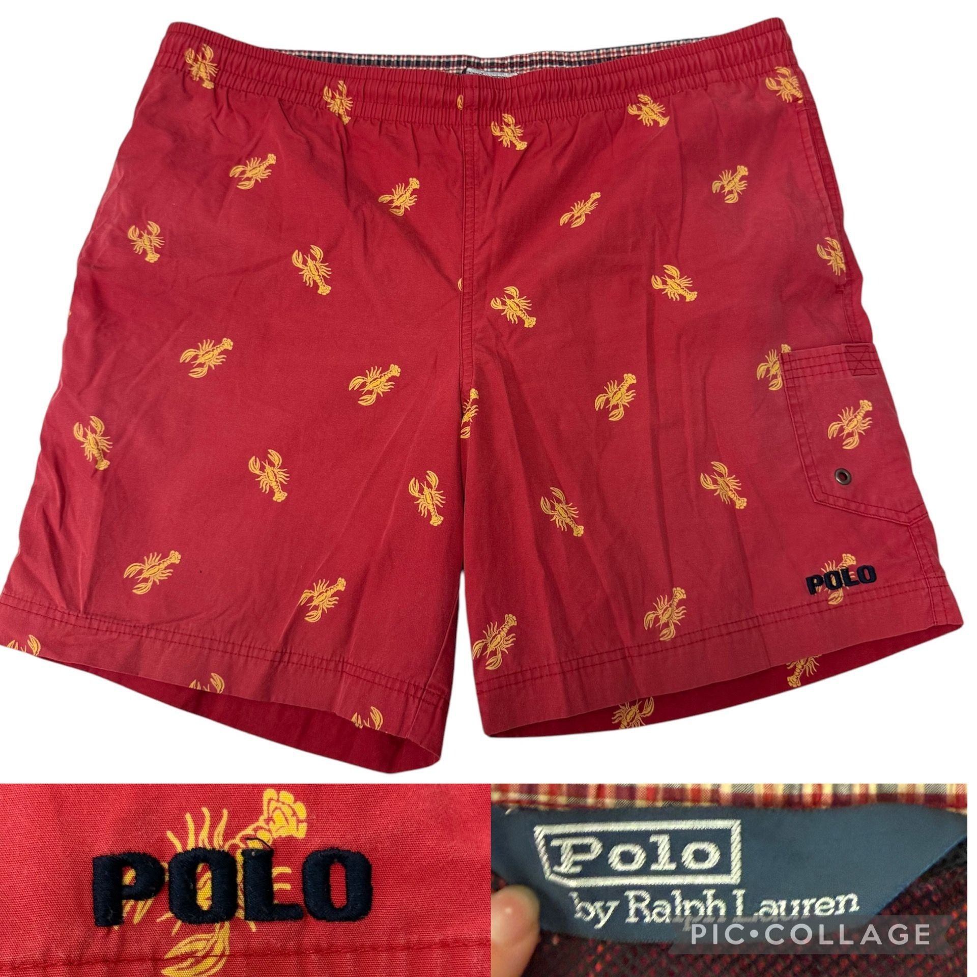 Polo Ralph Lauren Vtg Polo Ralph Lauren Red LOBSTERS CRAWFISH Swim Trunks Size US 40 / EU 56 - 1 Thumbnail