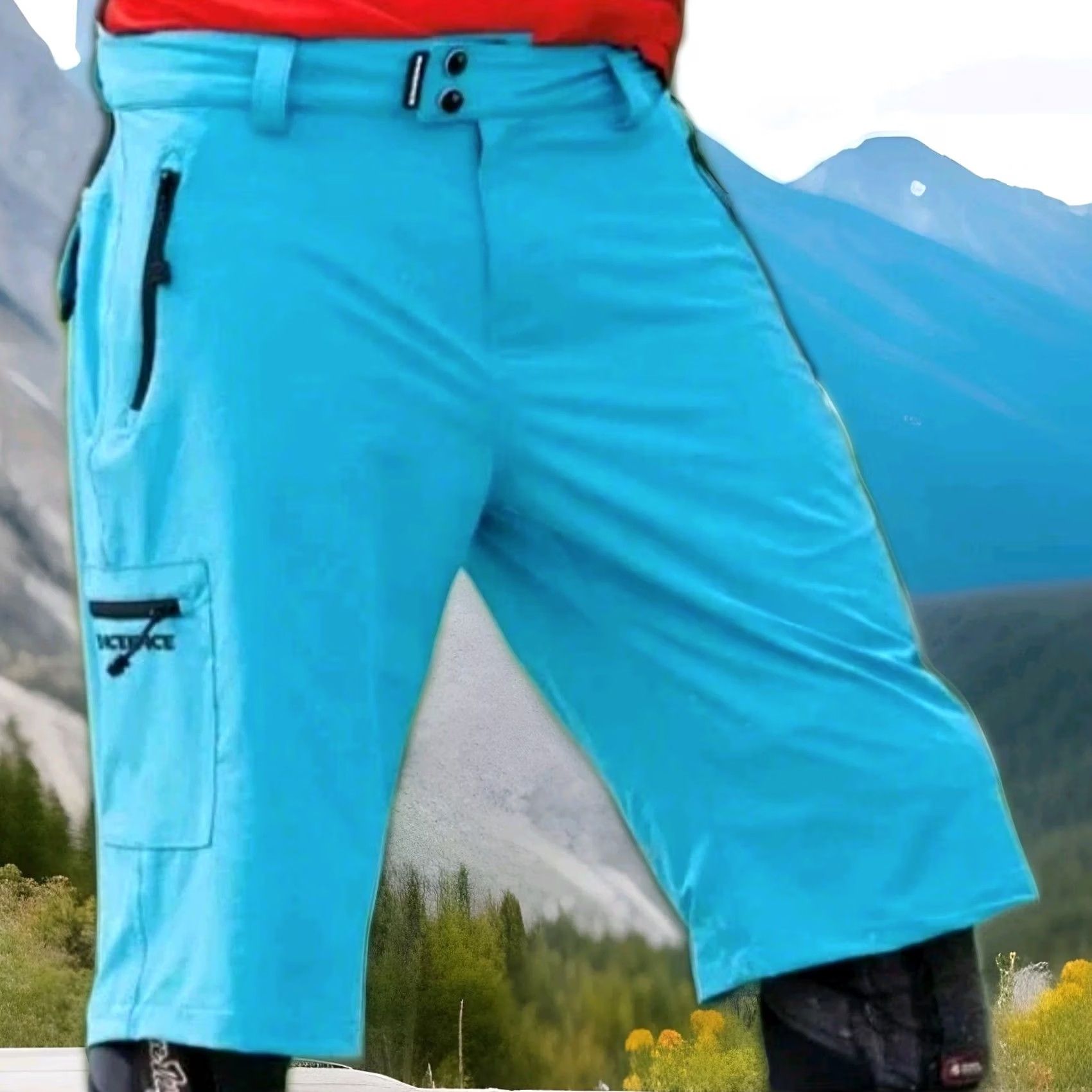 Vintage Race Face Trigger Mountain MTB Biker Shorts Mens Medium Turquoise Cycling Size US 31 - 2 Thumbnail