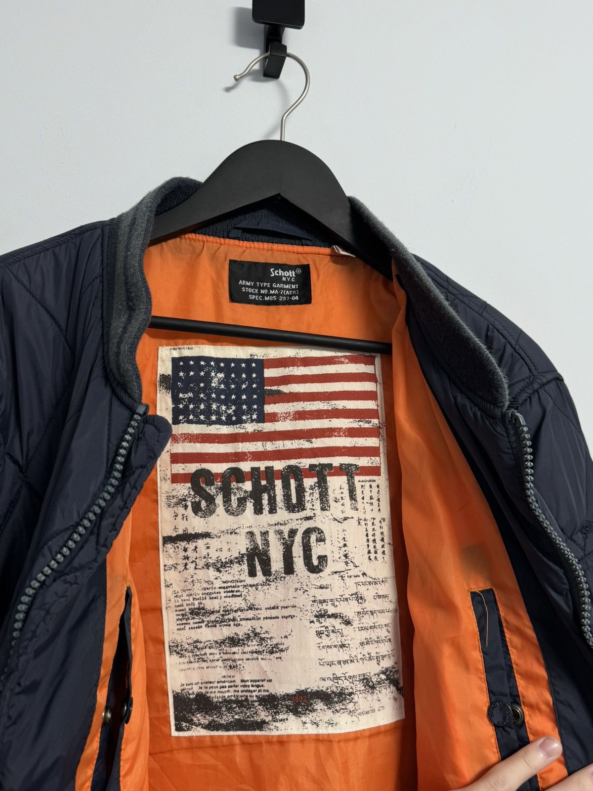 Schott Vintage Schott MA-1 Bomber NYC American College USA RARE Size US XXL / EU 58 / 5 - 16 Thumbnail