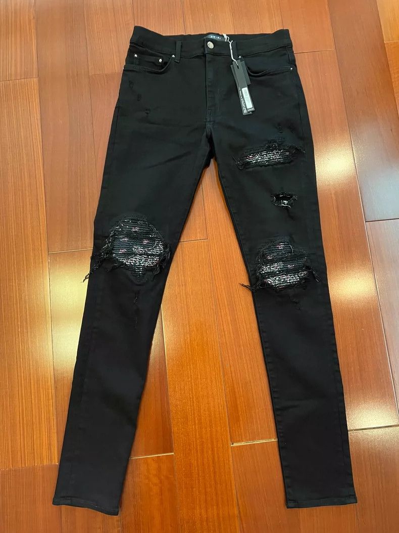 Amiri AMIRI RedBlack Jeans - dmc Size US 33 - 1 Thumbnail