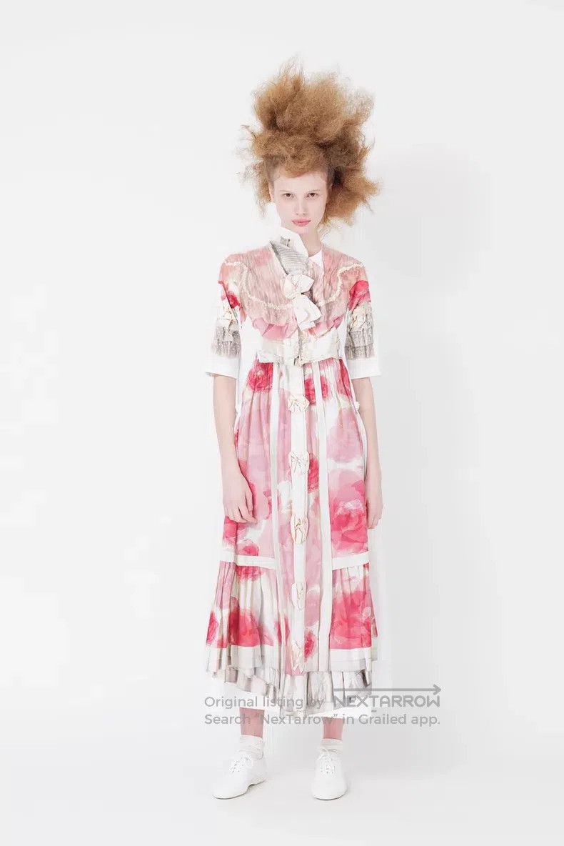 Comme des Garcons Comme Des Garcons size XS Roses Bud Print Collarless Desig Size 22" - 2 Thumbnail