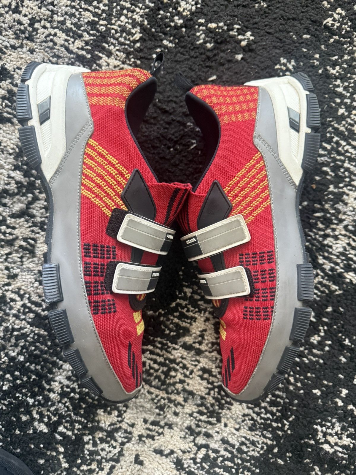 Prada Red Crossection Knit Cloudbust Sneakers Size US 9 / EU 42 - 2 Thumbnail