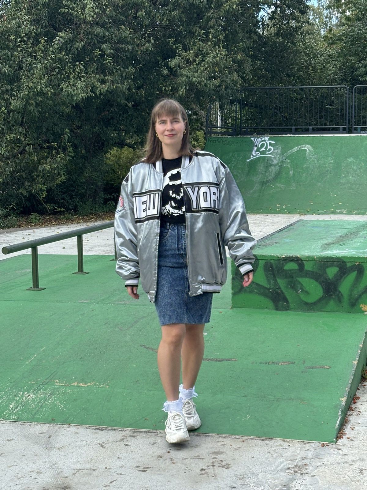 Vintage 90s Vintage Bomber Puffer Silver Satin in size XL Size US XL / EU 56 / 4 - 11 Thumbnail