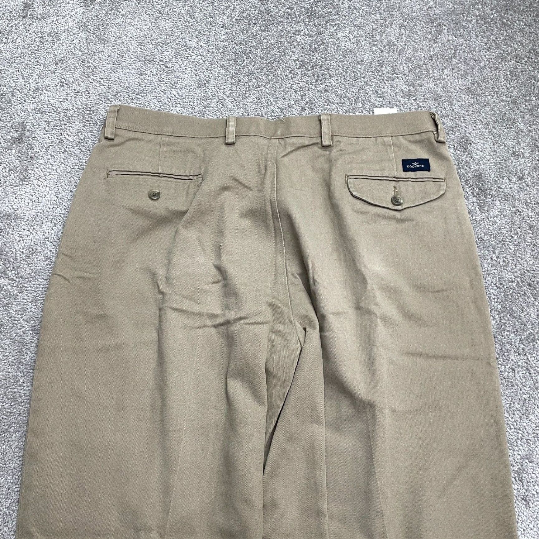 Dockers DOCKERS Pants Khakis Relaxed Fit Straight Leg Mens 36x31 Brown Casual Vintage: No Size US 36 / EU 52 - 3 Thumbnail