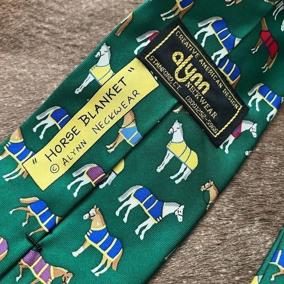 Vintage Alynn Neckwear 'Horse Blanket' Silk Tie Size ONE SIZE - 4 Thumbnail
