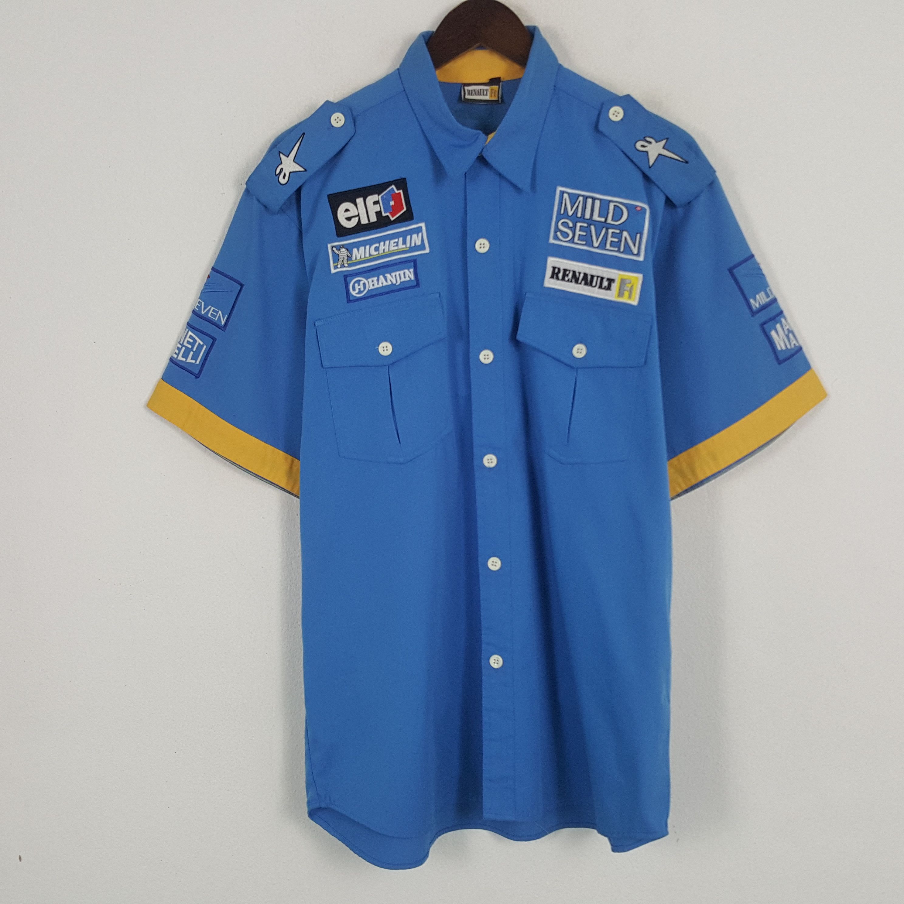 Vintage Vintage Mild Seven Sport Worker Uniform Button Up Shirt Size US L / EU 52-54 / 3 - 3 Thumbnail