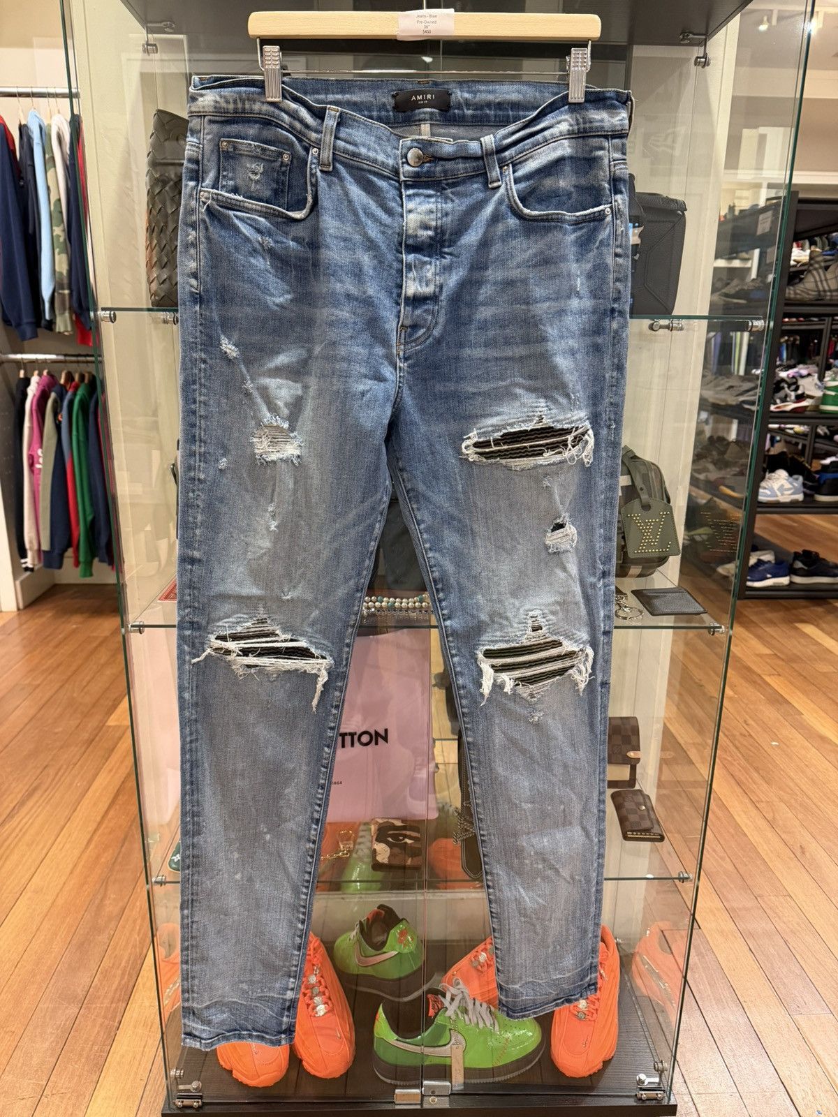 Amiri Amiri MX1 Camo Patch Denim Denim Jeans - Blue Size US 38 / EU 54 - 1 Thumbnail