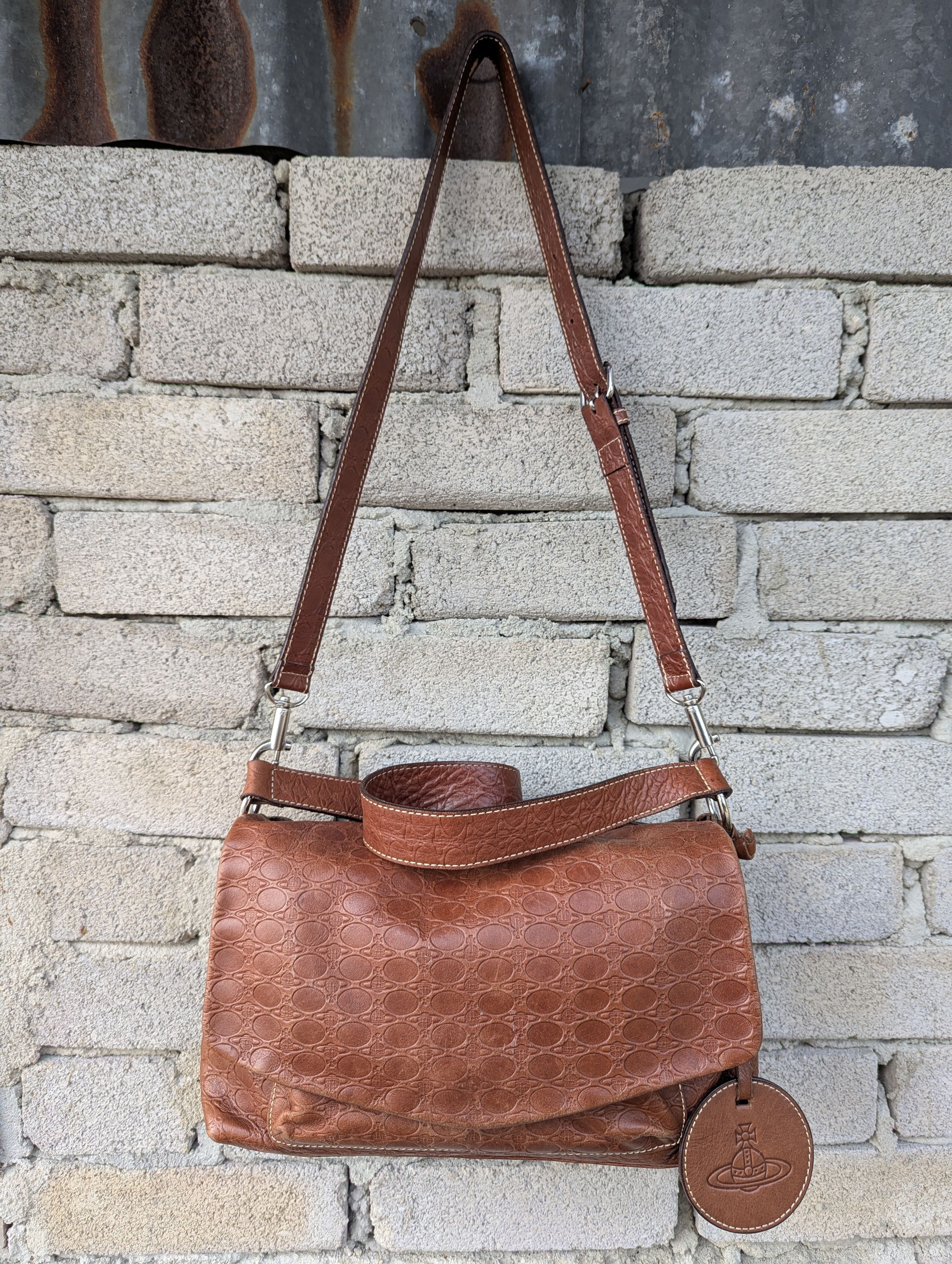 Vivienne Westwood Iconic Vivienne Westwood Orb Logo Leather Hand Bag Shoulder Size ONE SIZE - 1 Thumbnail