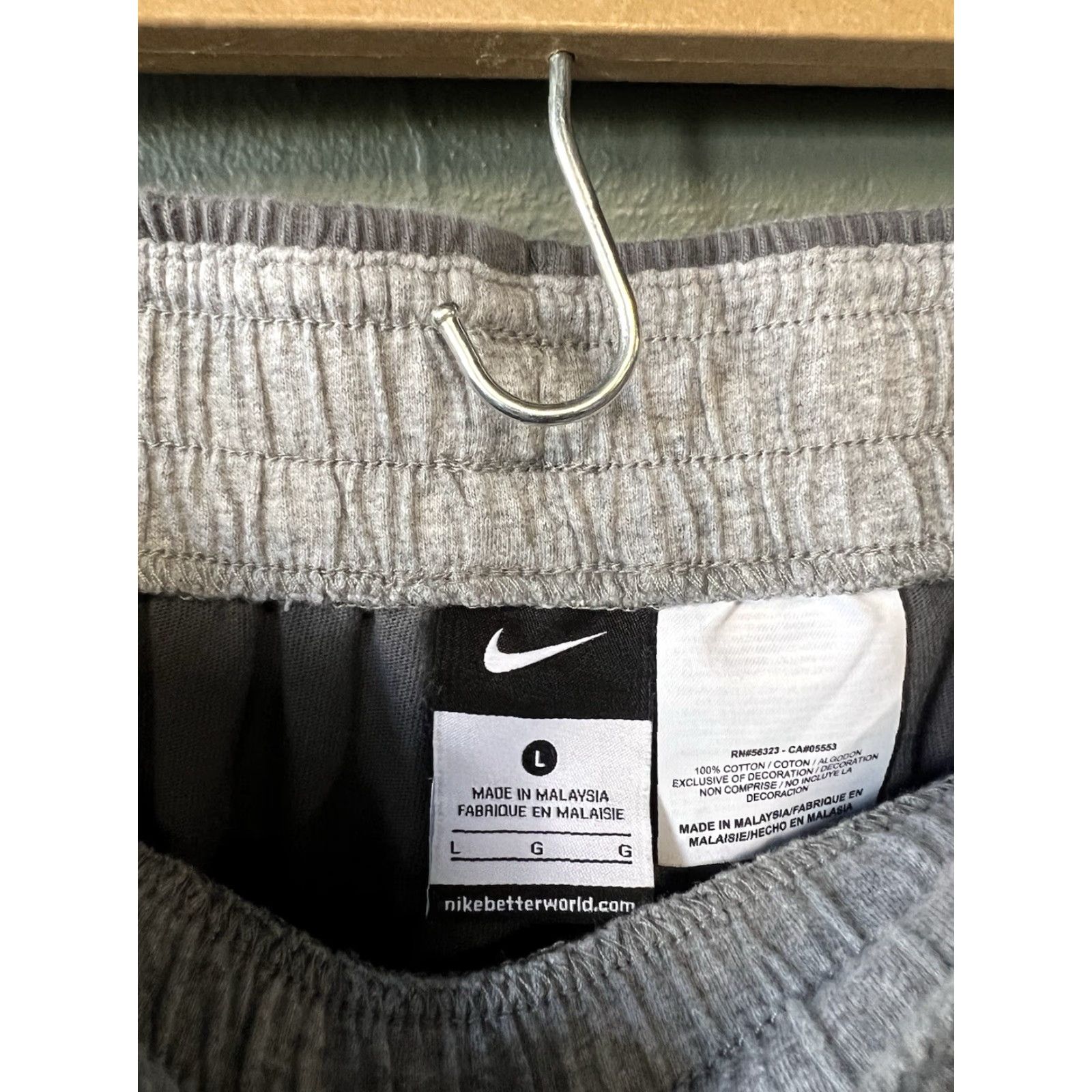 Nike Nike Sportswear Mens Gray Athletic Cotton Shorts L Large Size US 33 - 3 Thumbnail