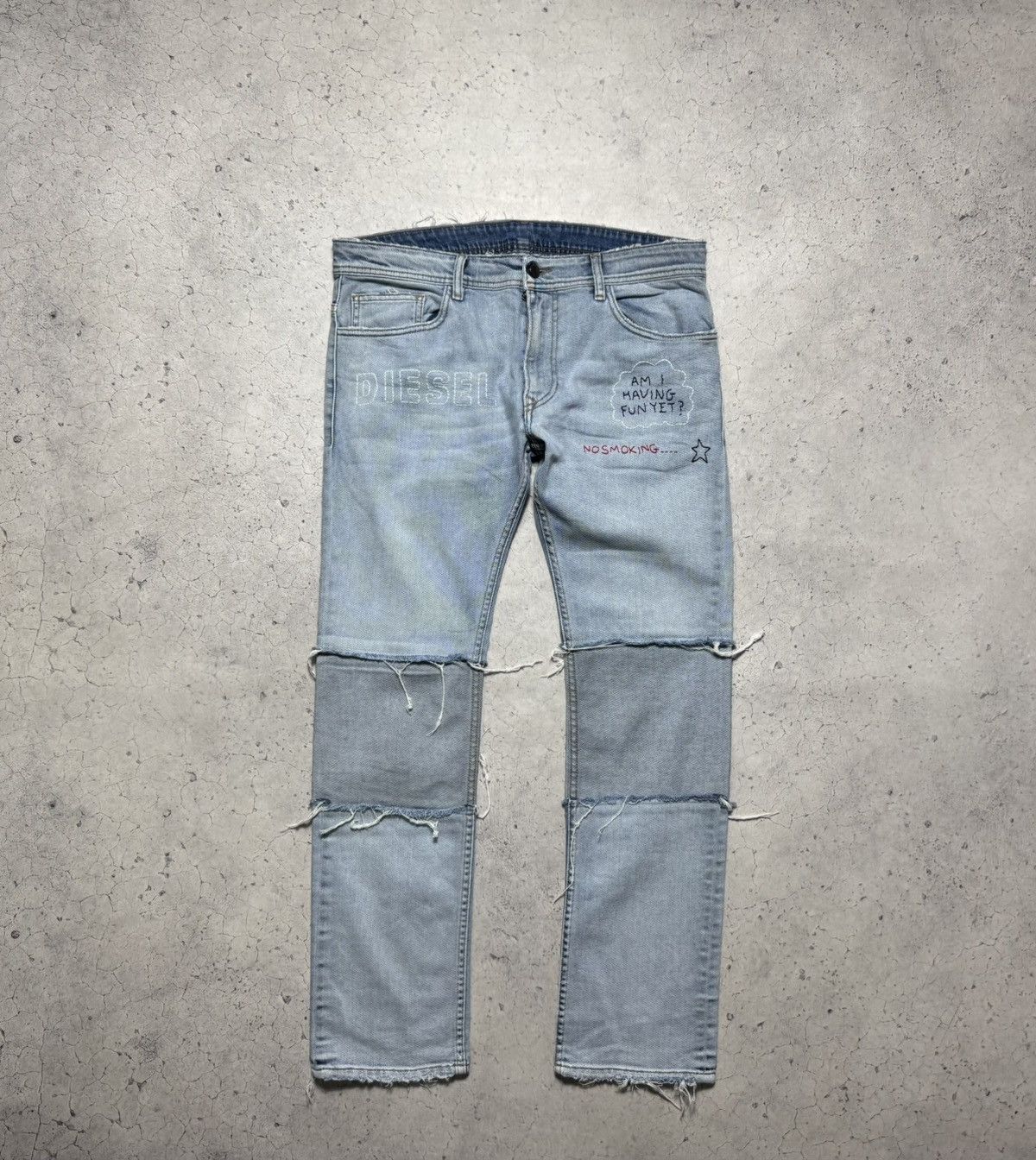 Diesel Diesel Big Logo Denim Jeans Light Blue Size US 34 / EU 50 - 2 Thumbnail