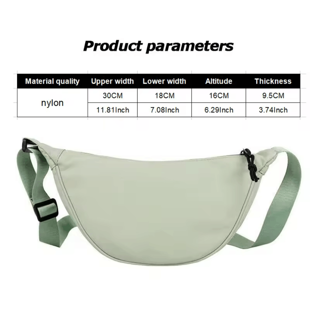 Japanese Brand Large Capacity Crossbody Half Moon Waterproof Bag Size ONE SIZE - 10 Thumbnail
