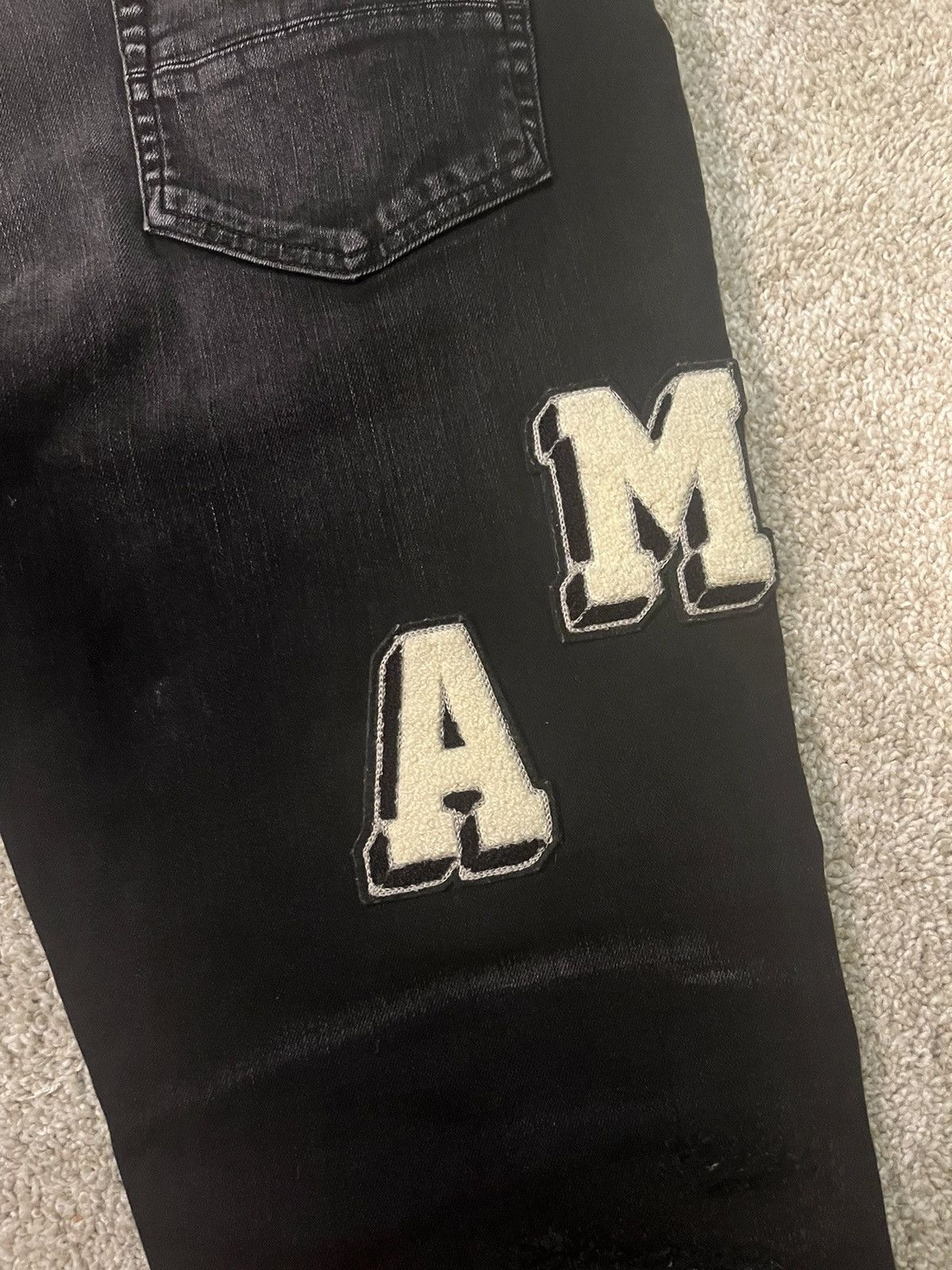 Amiri Amiri Varsity Logo Jeans Size US 33 - 5 Thumbnail