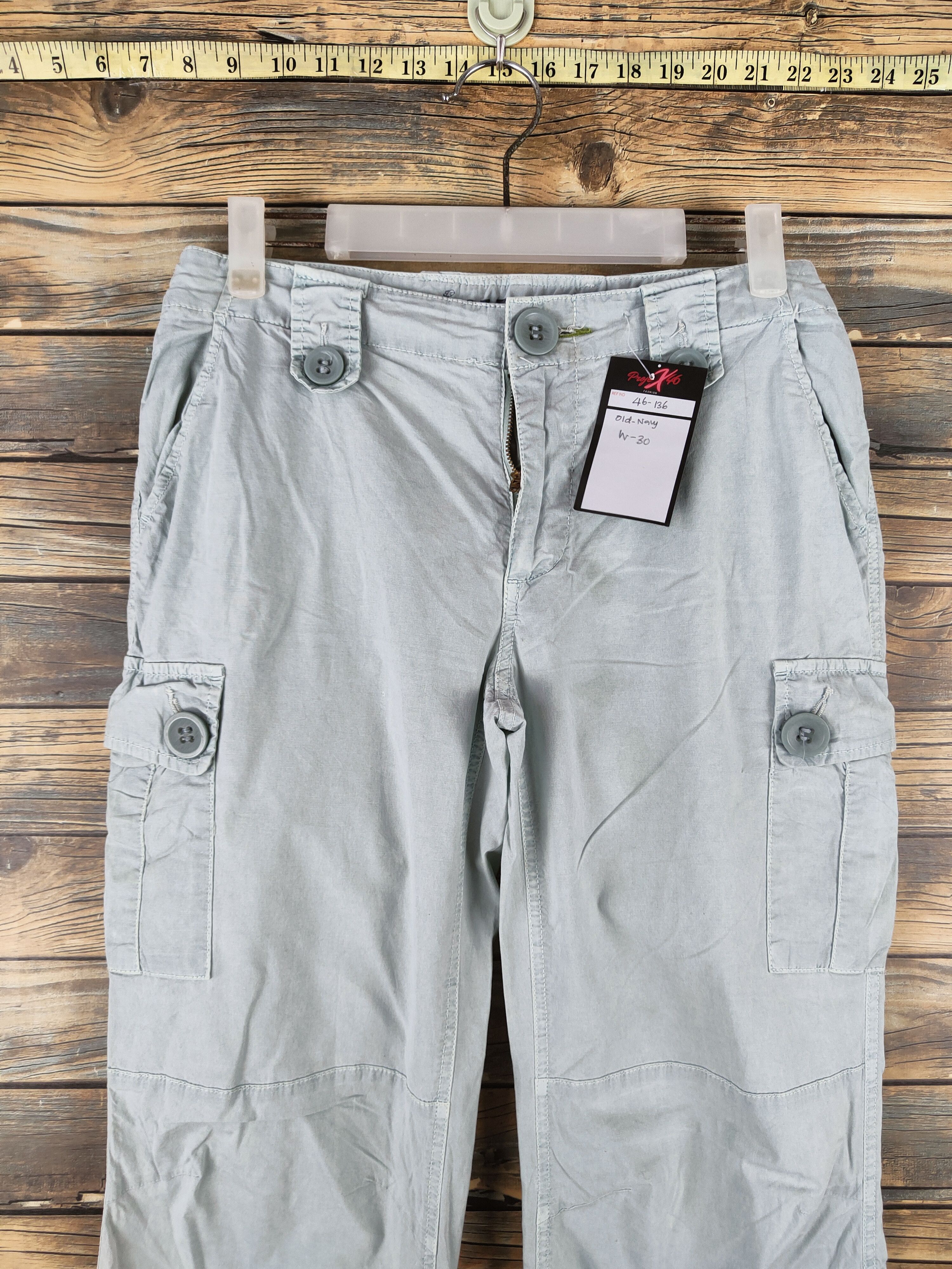 Old Navy DL Old Navy Light Green Multipocket Cargo Pants #46-136 Size 28" / US 6 / IT 42 - 2 Thumbnail
