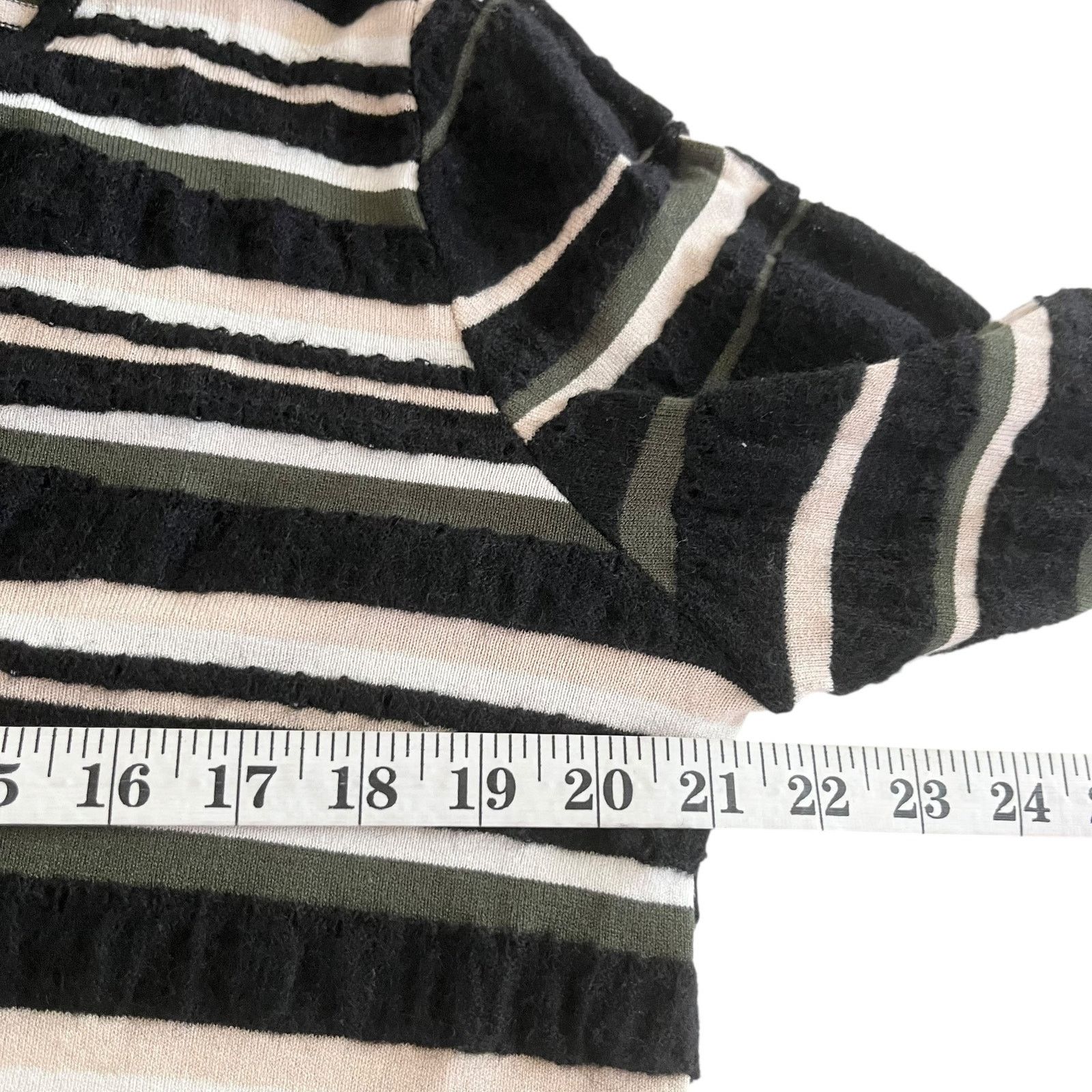 Other Aldo + Martins Black Abstract Stripe Wool Cardigan Sweater Size L / US 10 / IT 46 - 11 Thumbnail