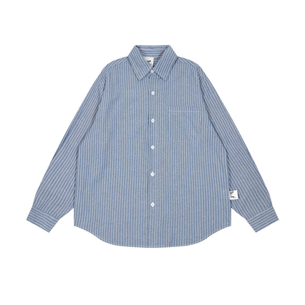 Japanese Brand × Vintage Japanese retro loose casual lapel vertical striped shirt Size US M / EU 48-50 / 2 - 1 Thumbnail