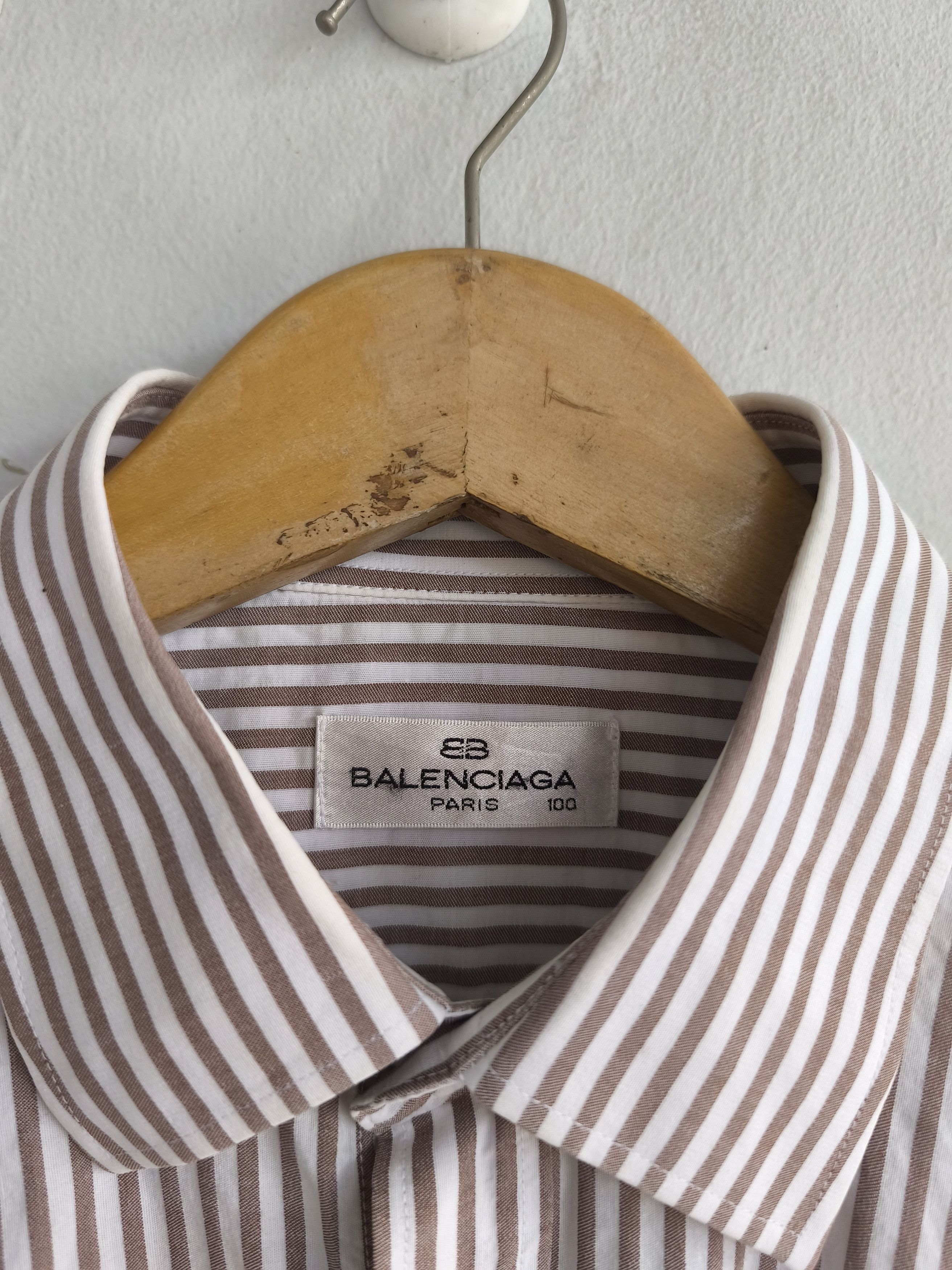 Balenciaga × Vintage Vintage Balenciaga stripe shirt Size US L / EU 52-54 / 3 - 4 Thumbnail