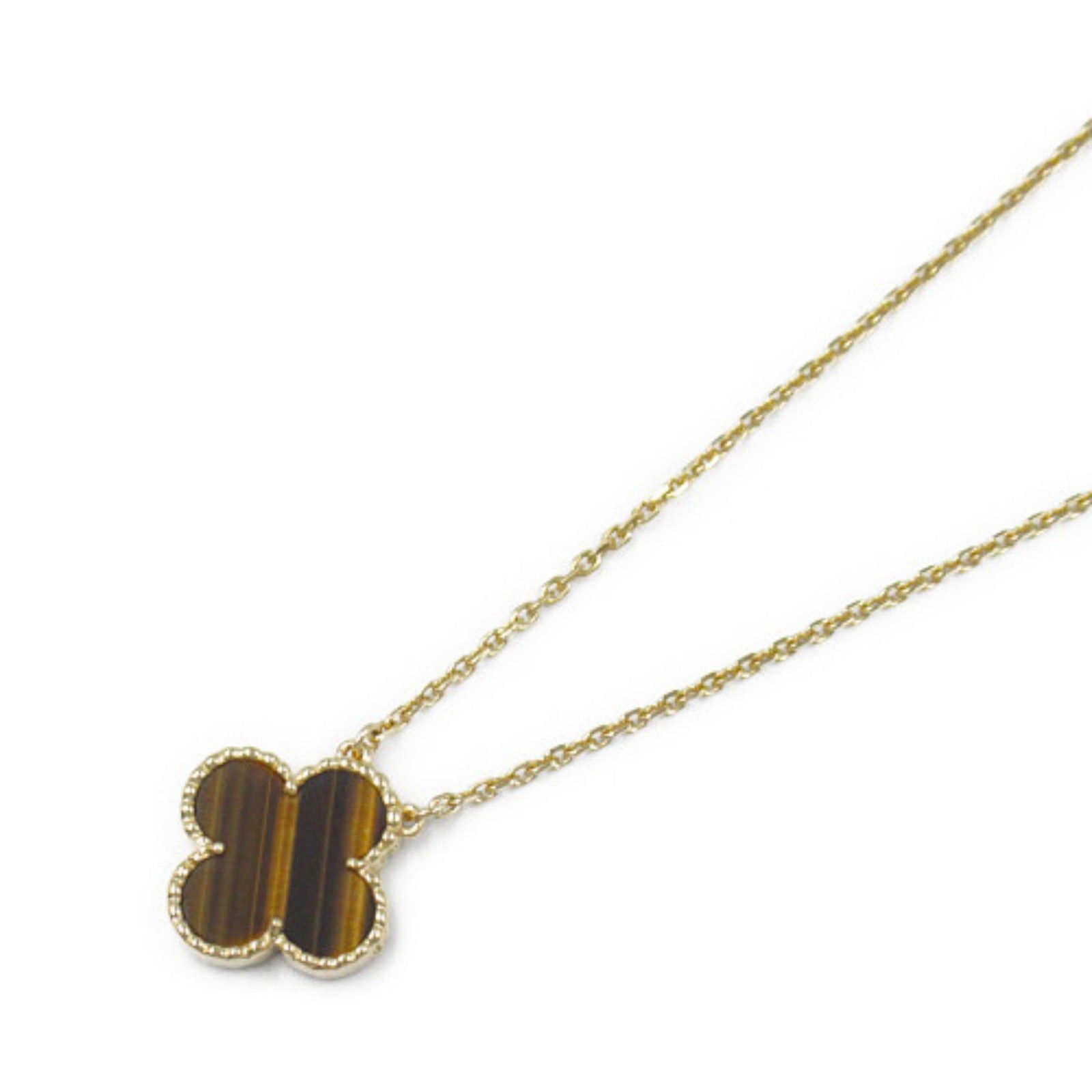 Van Cleef & Arpels Van Cleef Arpels Alhambra Necklace Tiger Eye K18 (Yellow Gold) Brown Size ONE SIZE - 1 Thumbnail