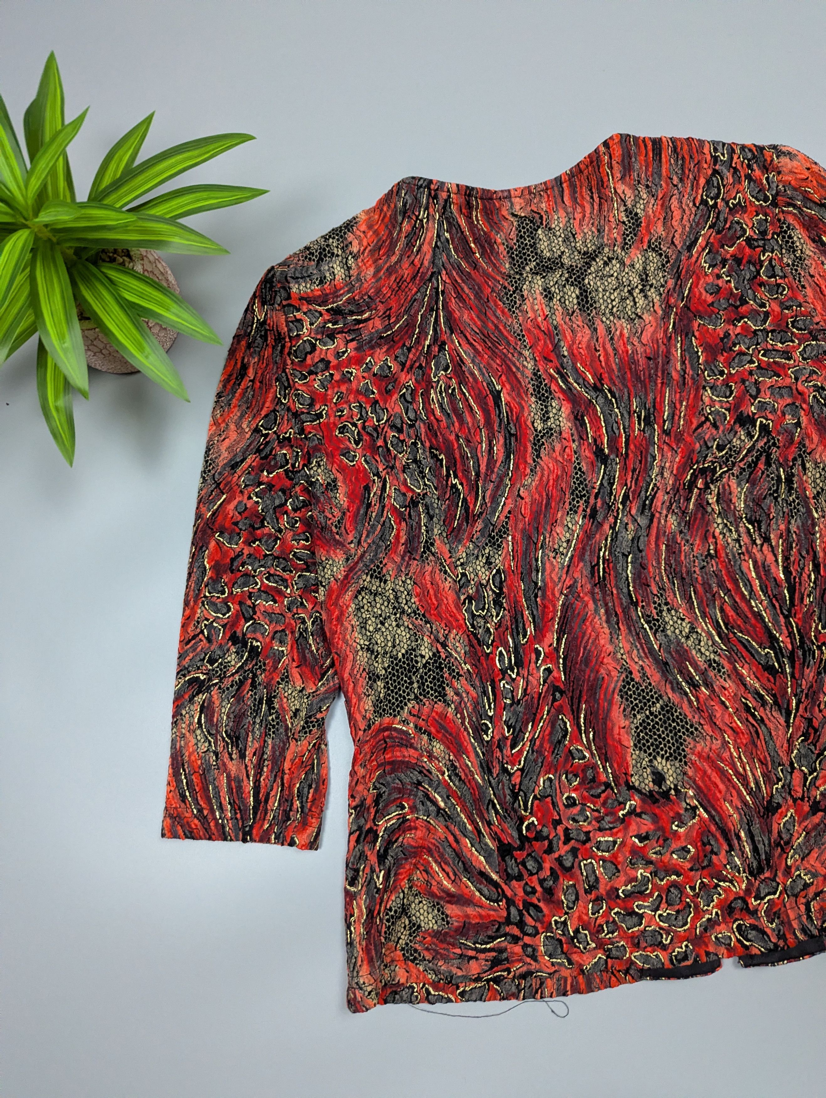 Joseph Ribkoff Vintage Joseph Ribkoff Zip Top Jacket Red Black Gold Size XL / US 12-14 / IT 48-50 - 19 Thumbnail