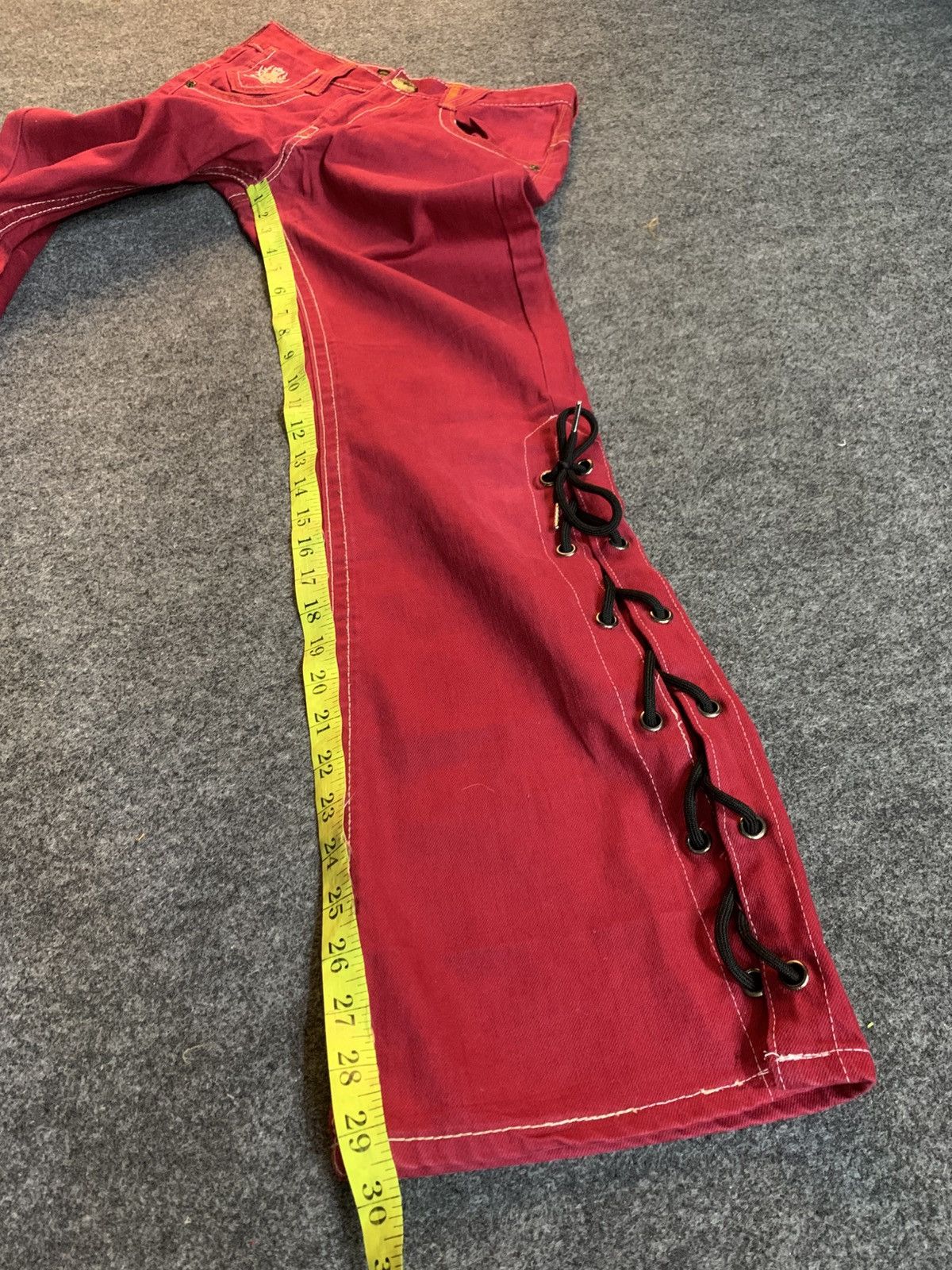 GOSTAR DE FUGA × If Six Was Nine × Japanese Brand Flare laces jeans oolalasasson japanese style 27x30 Size US 27 - 12 Thumbnail