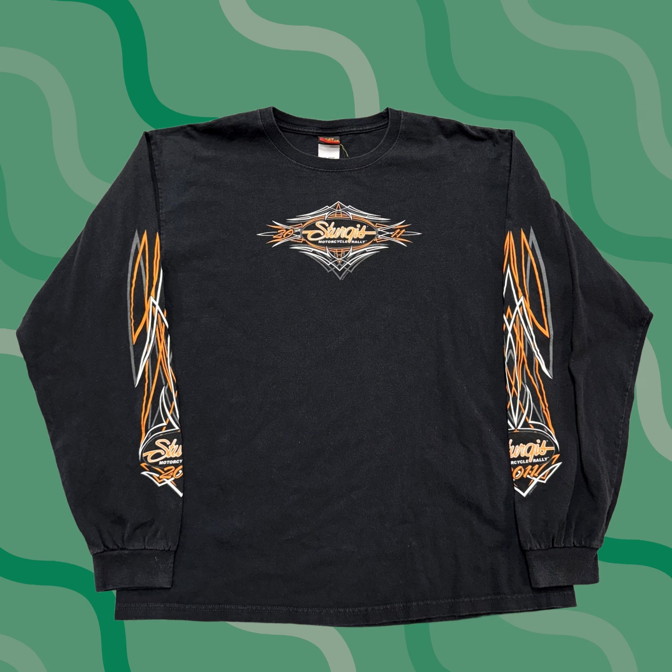 Vintage Sturgis Motorcycle Rally Shirt Mens XL Black Hot Leathers Long Sleeve Tee Size US XL / EU 56 / 4 - 1 Thumbnail