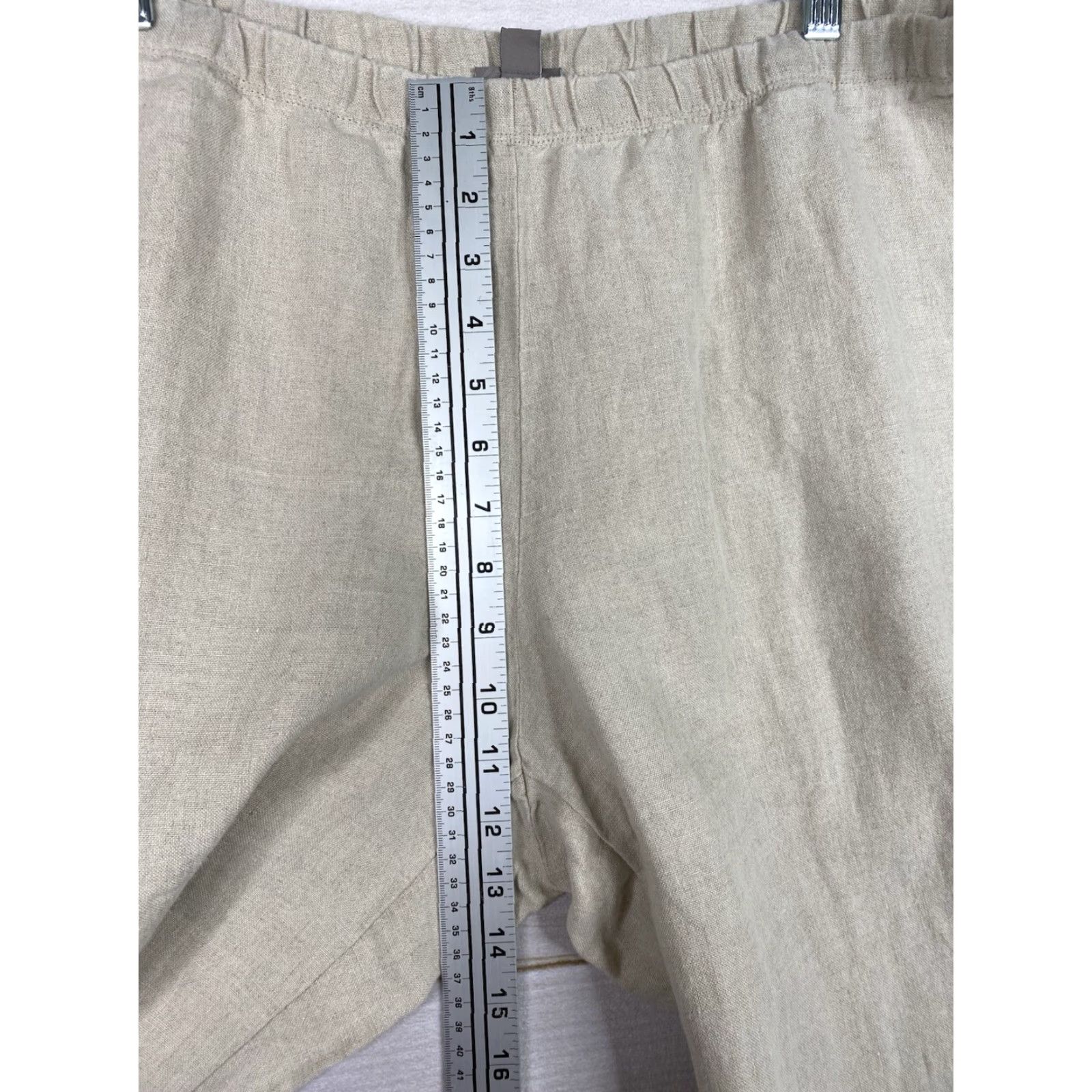 J. Jill J.Jill Linen Pants Womens Petite Beige Cropped Wide-Leg Pockets Beach Casual May 90s? Size 36" / US 14 / IT 50 - 5 Thumbnail