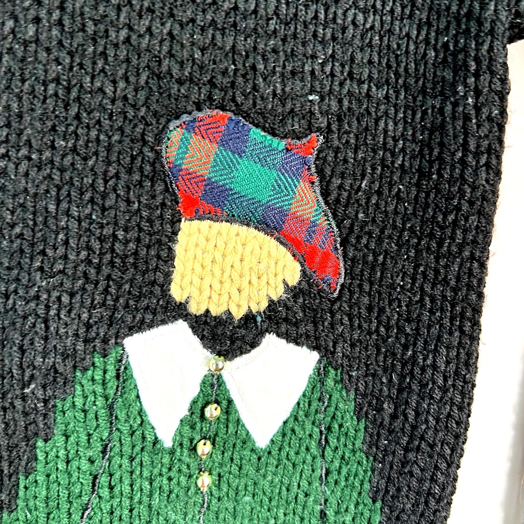 Vintage VINTAGE Cherry Stix Limited Peeps Women's Size: Medium Black Sweater 100% Acrylic Size M / US 6-8 / IT 42-44 - 3 Thumbnail