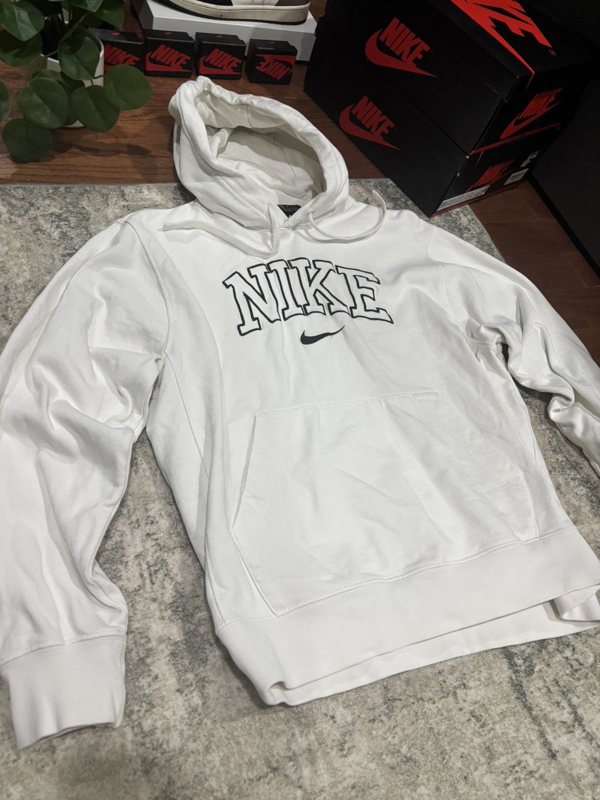 Nike × Vintage White Nike Hoodie Size US M / EU 48-50 / 2 - 2 Thumbnail