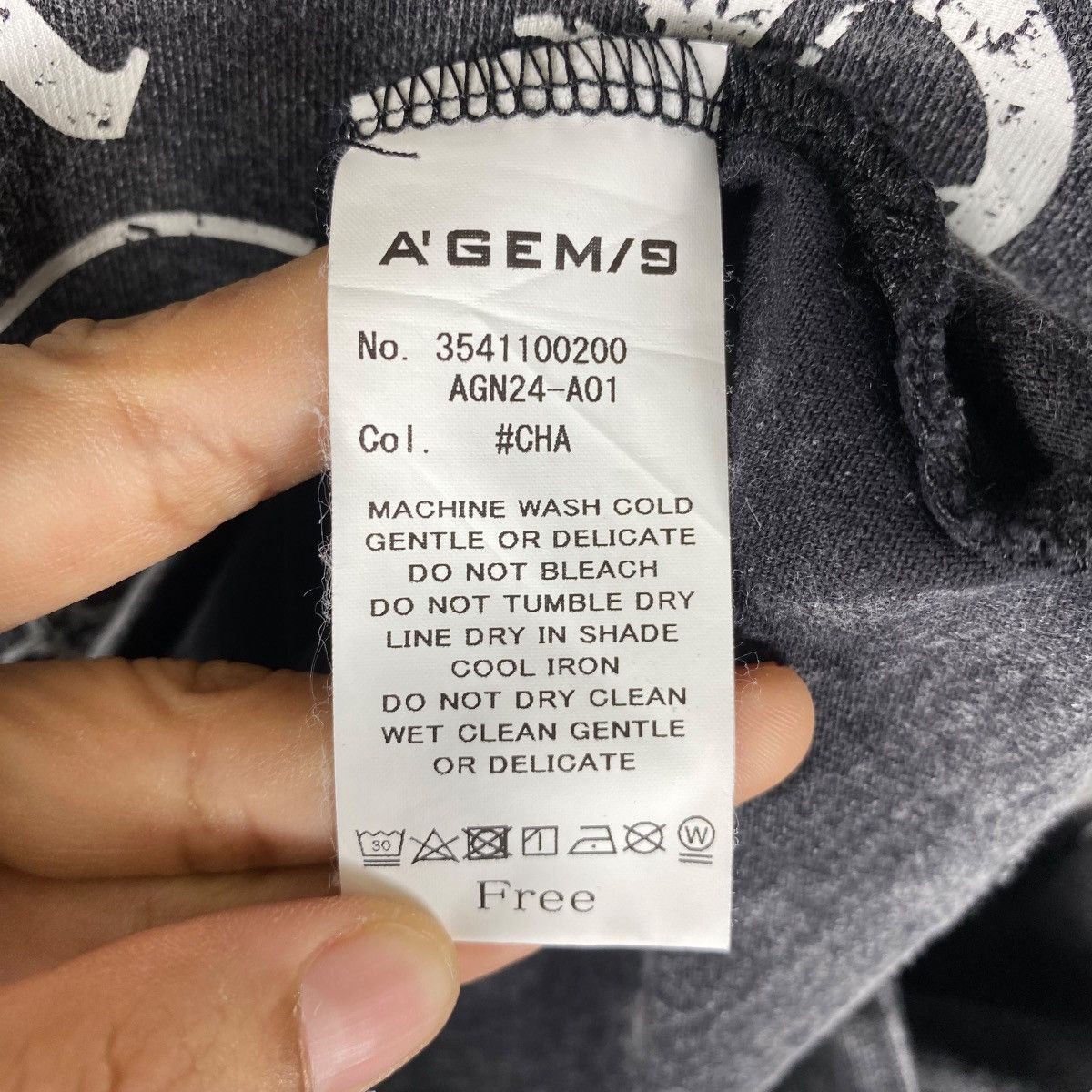 Japanese Brand Japanese Brand A'GEM NINE The Hedonist Stonewash Tee Shirt Size US L / EU 52-54 / 3 - 7 Thumbnail