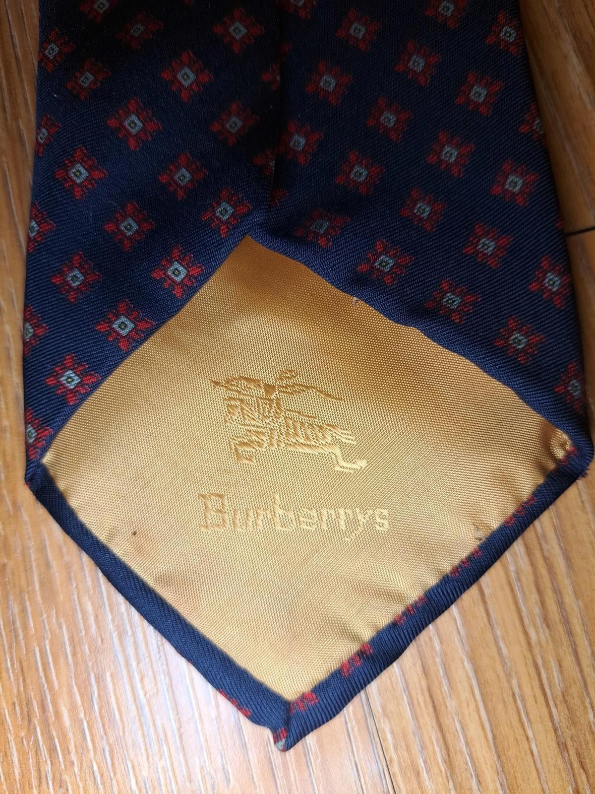 Burberry VINTAGE Burberry Tie Black Geometric Silk Handmade England Size ONE SIZE - 4 Thumbnail