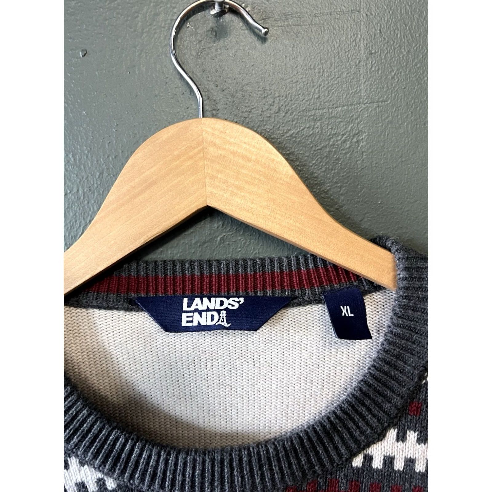 Lands' End Lands' End Mens White Christmas Themed Pullover Sweatshirt XL White Mens Pullover Sweatshirt Christmas Lands' End XL White Size US XL / EU 56 / 4 - 3 Thumbnail