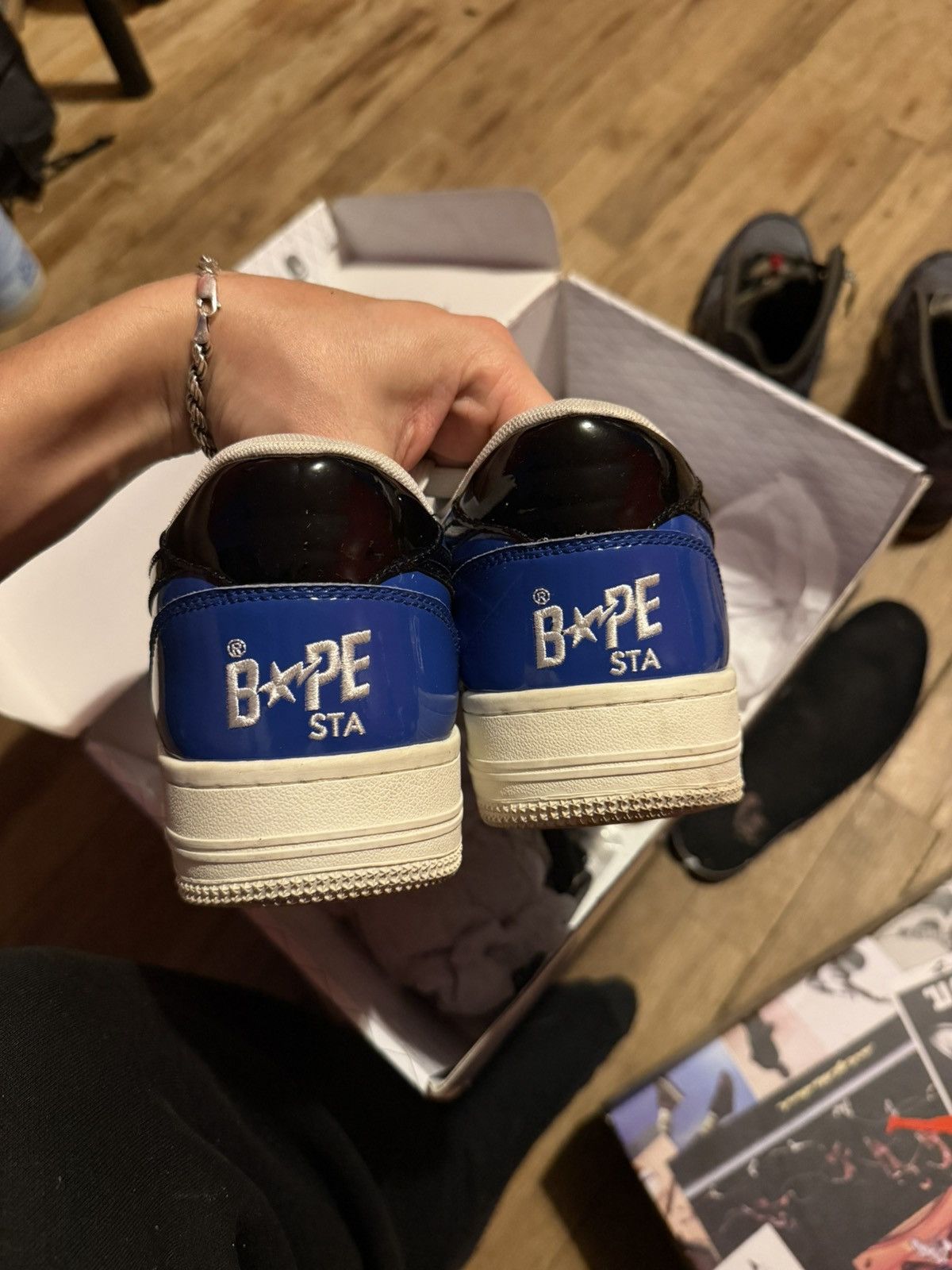 Bape BLUE WHITE AND BLUE BAPESTAS Size US 8 / EU 41 - 6 Thumbnail
