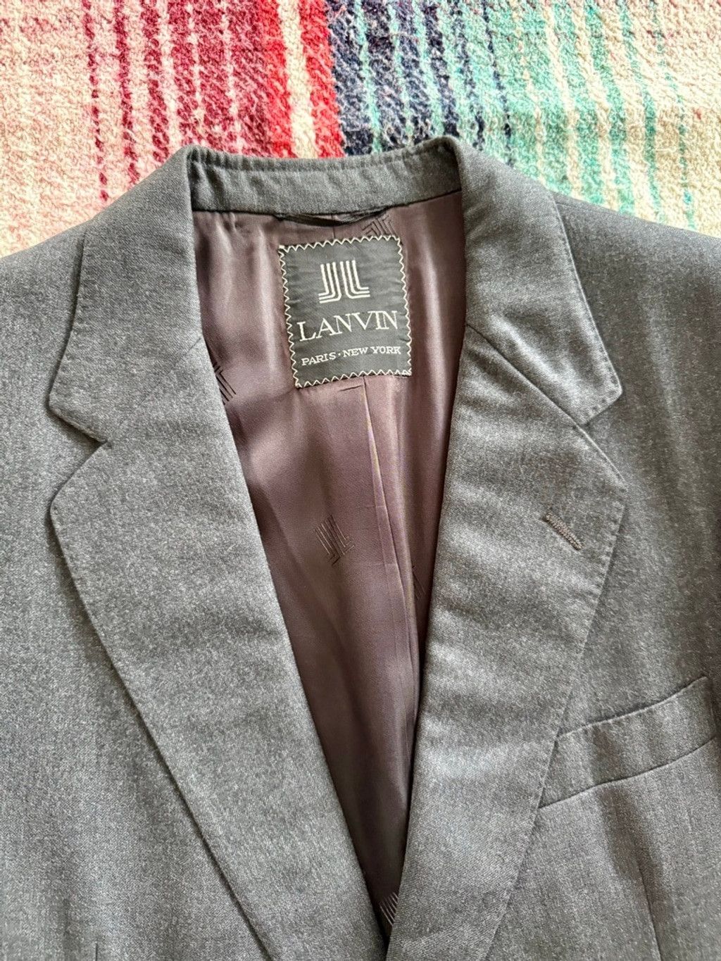 Lanvin 80s Lanvin Charcoal Blazer 41/M Size 42R - 2 Thumbnail