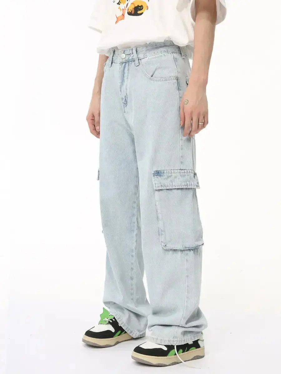 Japanese Brand Retro patchwork pocket jeans Size US 32 / EU 48 - 1 Thumbnail