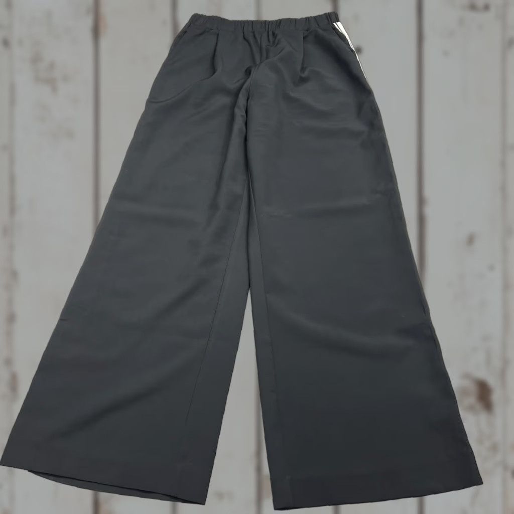 Vintage Bishop + Young Black White Stripe Pull On Wide Leg Tuxedo Trouser Pant Large Careerwear Office Pants Size 36" / US 14 / IT 50 - 1 Thumbnail