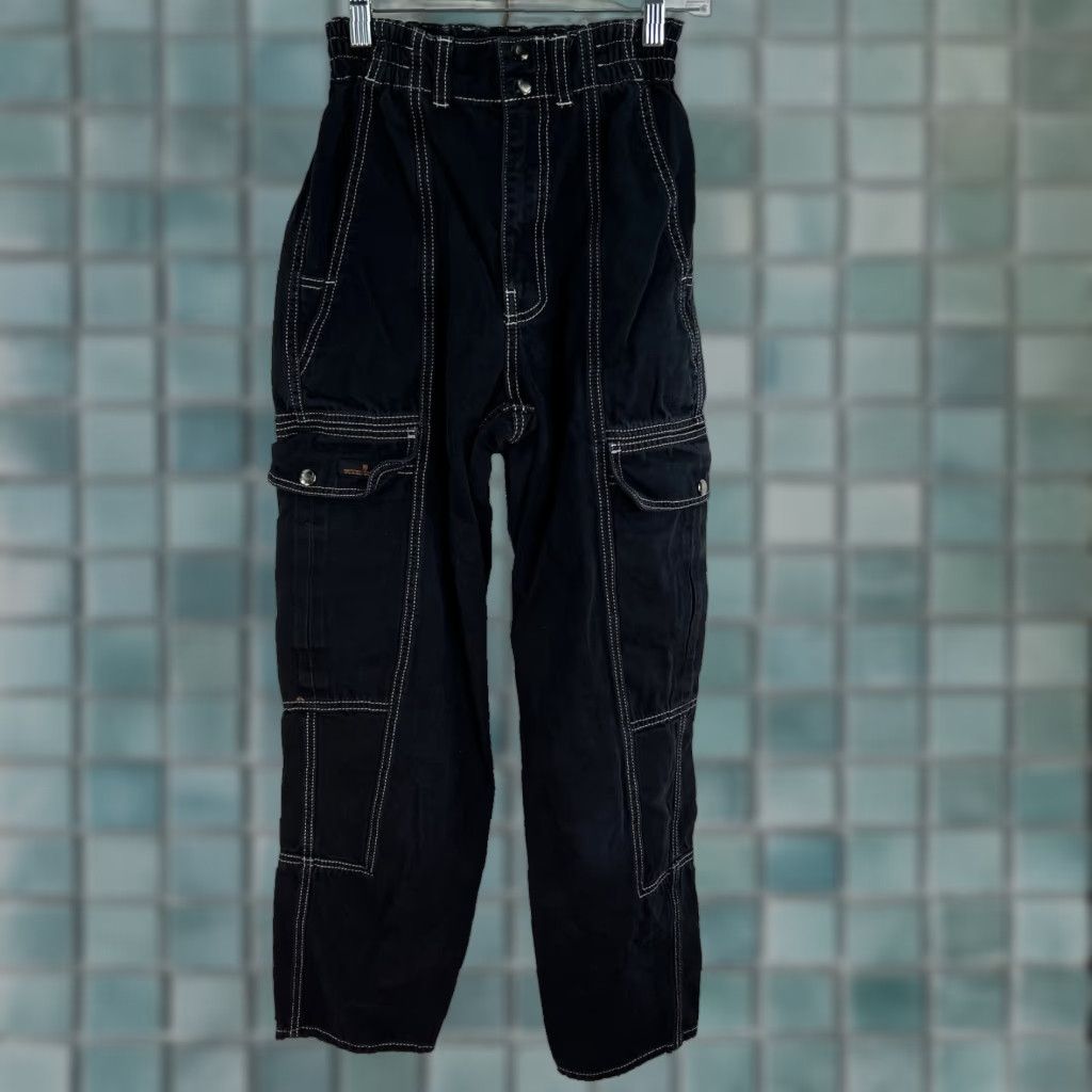 Urban Outfitters Vintage Urban Outfitters BDG Skate Cargo Jeans Pants Women Size 25 Black 90s Retro Size 42" / US 20 - 1 Thumbnail