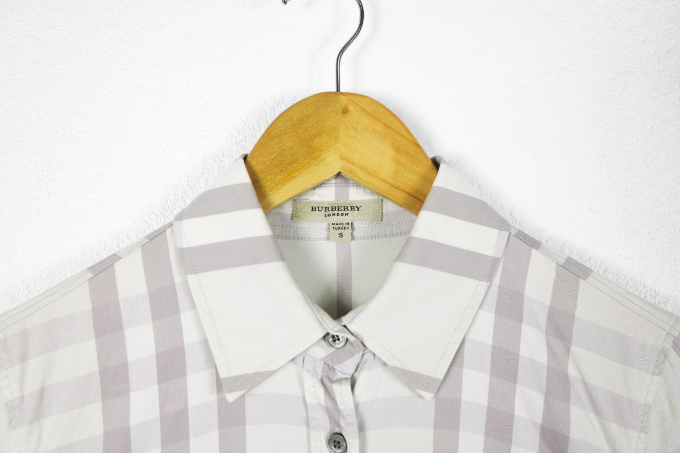 Burberry Womens Burberry Light Beige Nova Check 3/4 Sleeve Shirt Size S / US 4 / IT 40 - 4 Thumbnail