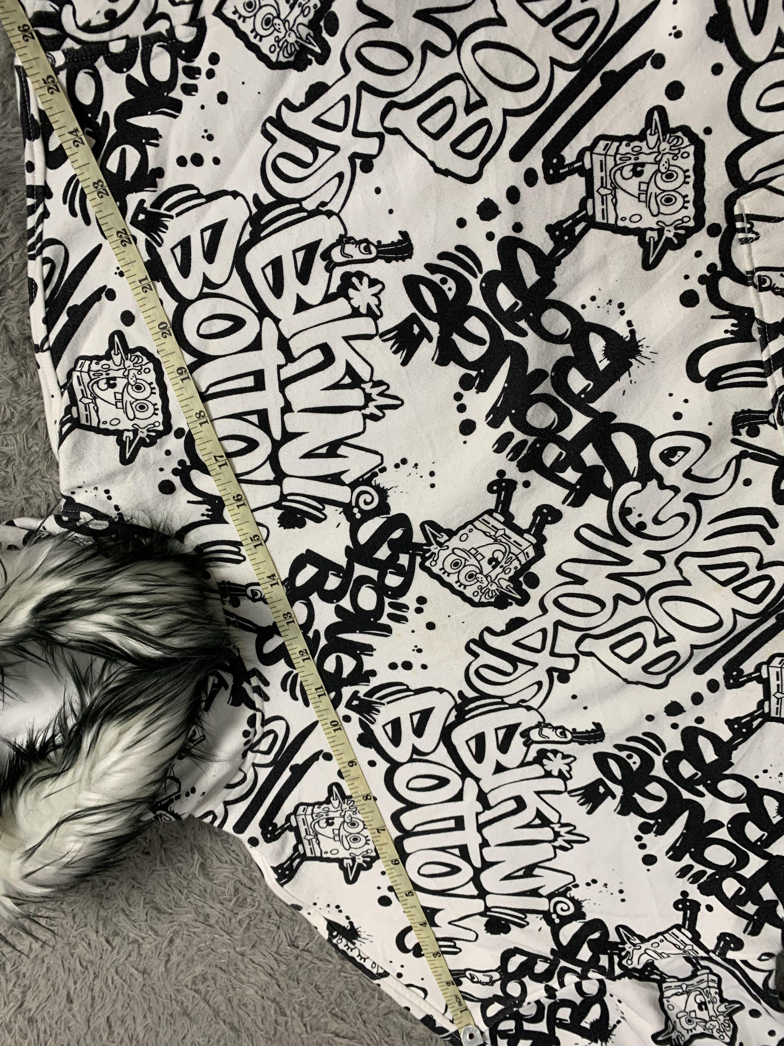 Japanese Brand H&M x Spongebob Oversized Full Print Fur Hoodie Size US M / EU 48-50 / 2 - 10 Thumbnail