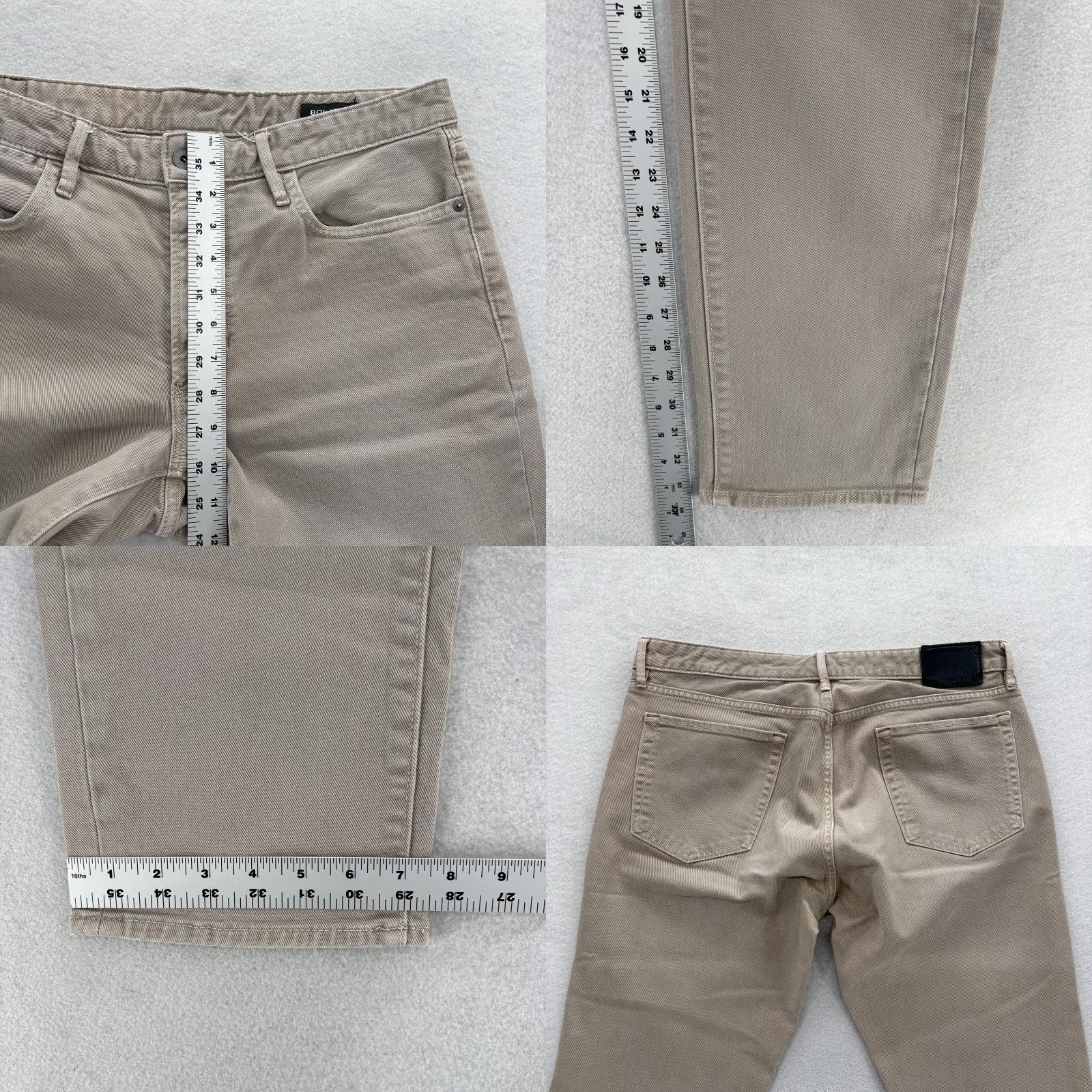 Bonobos Bonobos Jeans Mens Beige Light Wash Slim Tapered 5-Pocket Denim 35x34 Stretch Cotton Spandex Size US 35 - 8 Thumbnail