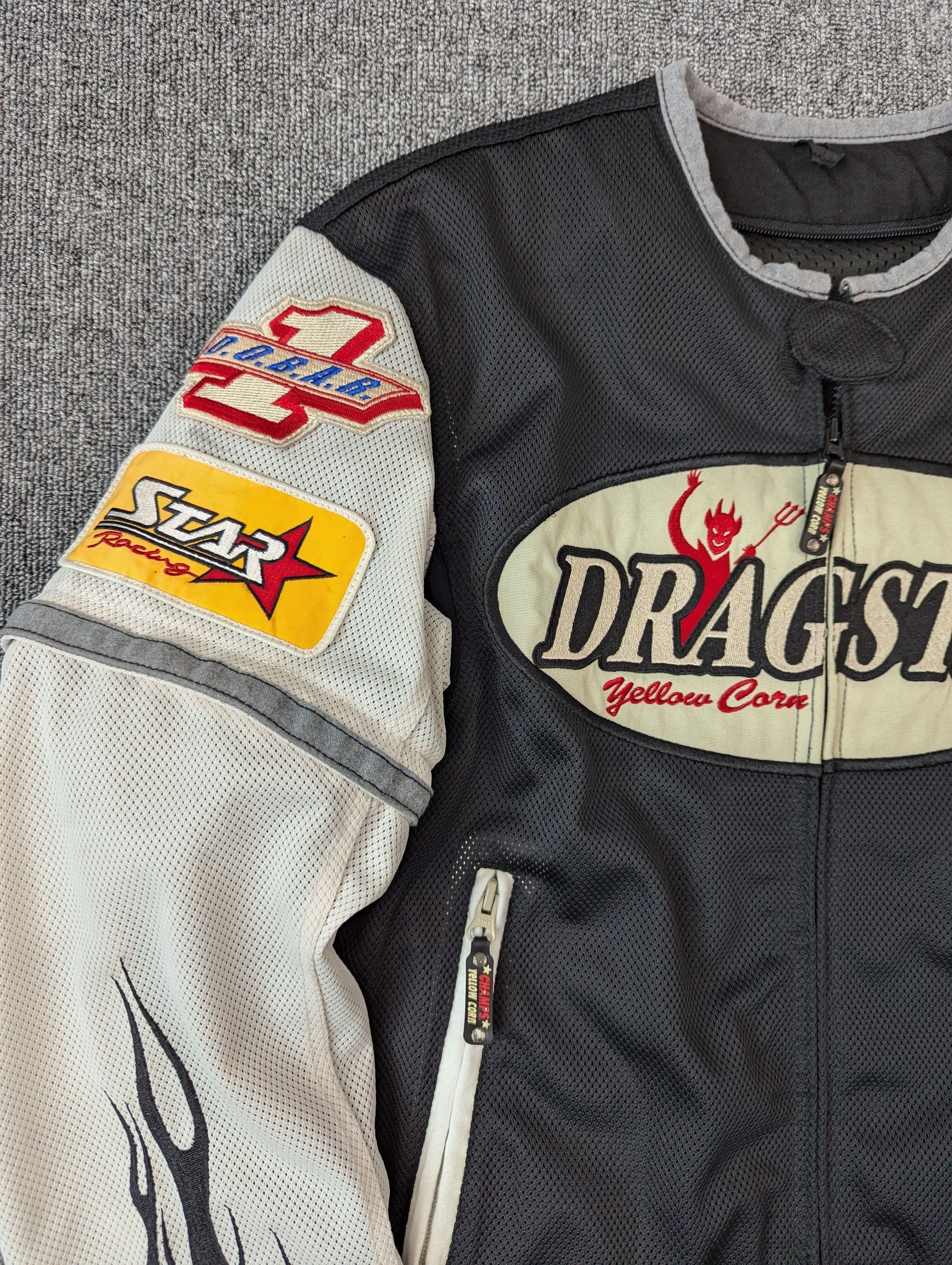 YELLOW CORN Vintage 90s Yellow Corn Dragster Bikers Jacket Size US L / EU 52-54 / 3 - 5 Thumbnail