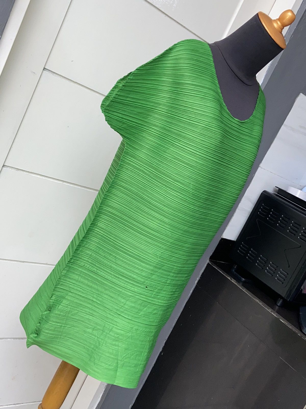 Designer × Japanese Brand PLEATSME Green Pleats Dress Size S / US 4 / IT 40 - 11 Thumbnail