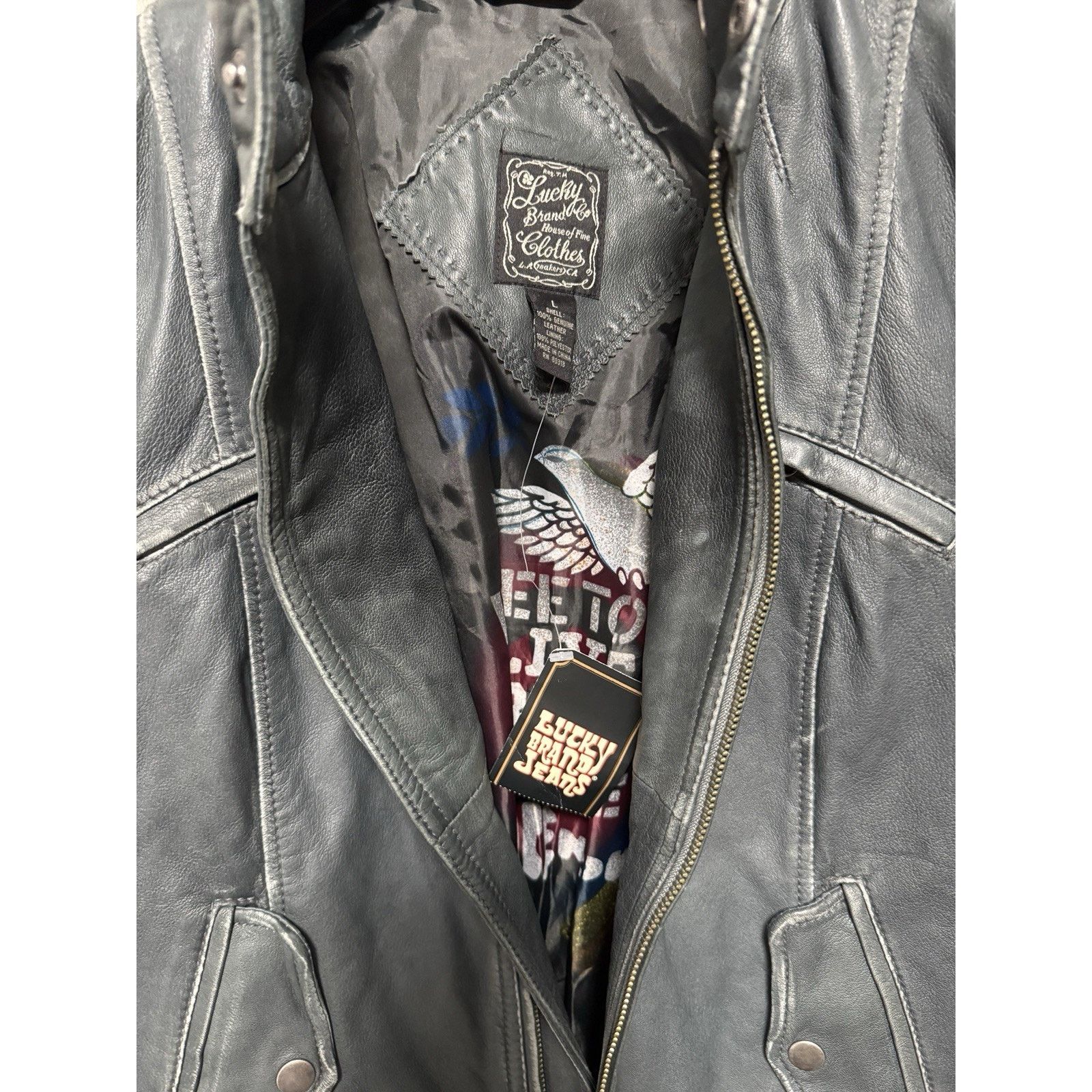 Lucky Brand NWT Lucky Brand leather Jacket Size L Size L / US 10 / IT 46 - 7 Thumbnail