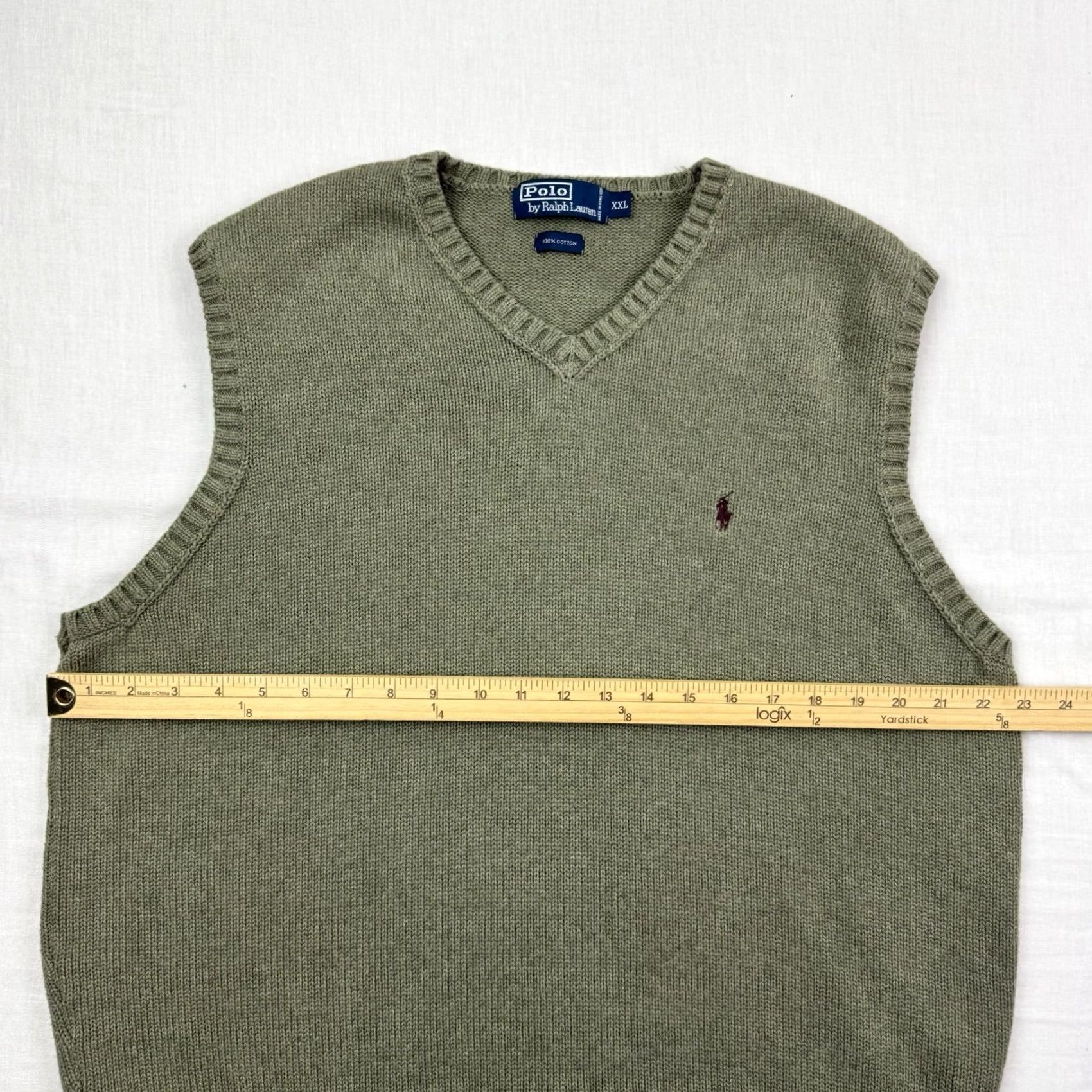 Polo Ralph Lauren VINTAGE Polo Ralph Lauren Sweater Vest Adult 2XL Green V Neck Pullover Preppy Size US XXL / EU 58 / 5 - 7 Thumbnail