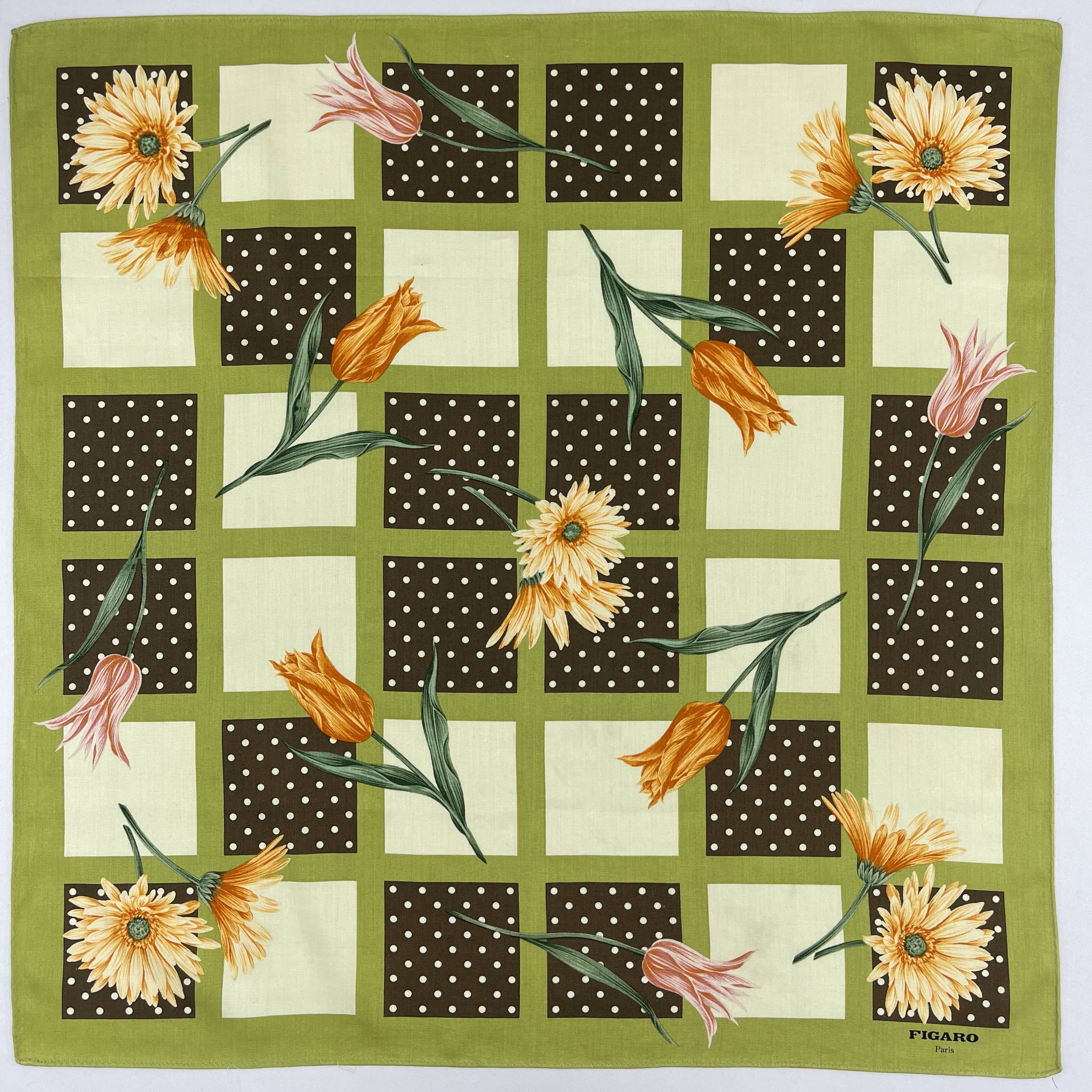 Vintage Figaro Paris Handkerchief / Neckerchief / Bandana - 4157 Size ONE SIZE - 2 Thumbnail