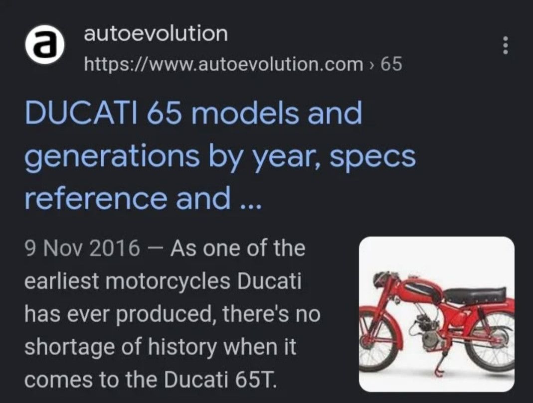Ducati TSHIRT : DUCATI 65 - (1935-1949) VTG Size US XL / EU 56 / 4 - 8 Thumbnail