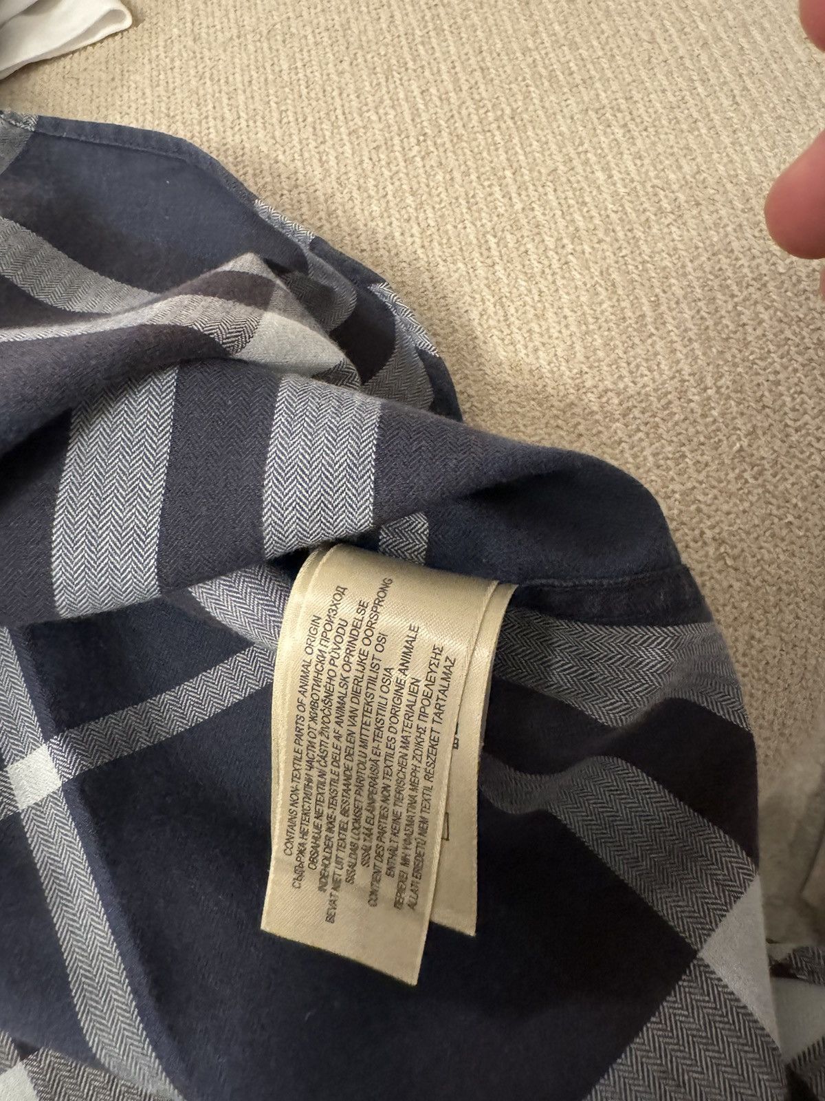Burberry Men’s Burberry Brit Shirt Small Blue Nova Check Navy Size US XS / EU 42 / 0 - 5 Thumbnail
