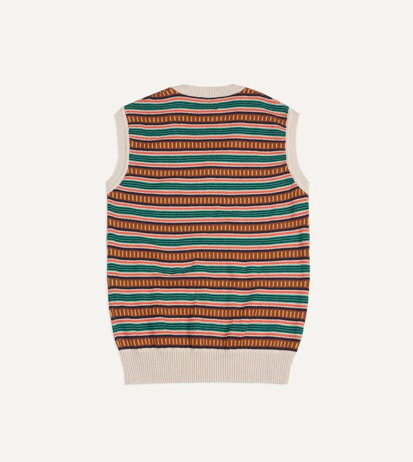 Drake o1tko10825 Stripe V-Neck Vest in Multicolor Size US L / EU 52-54 / 3 - 2 Thumbnail