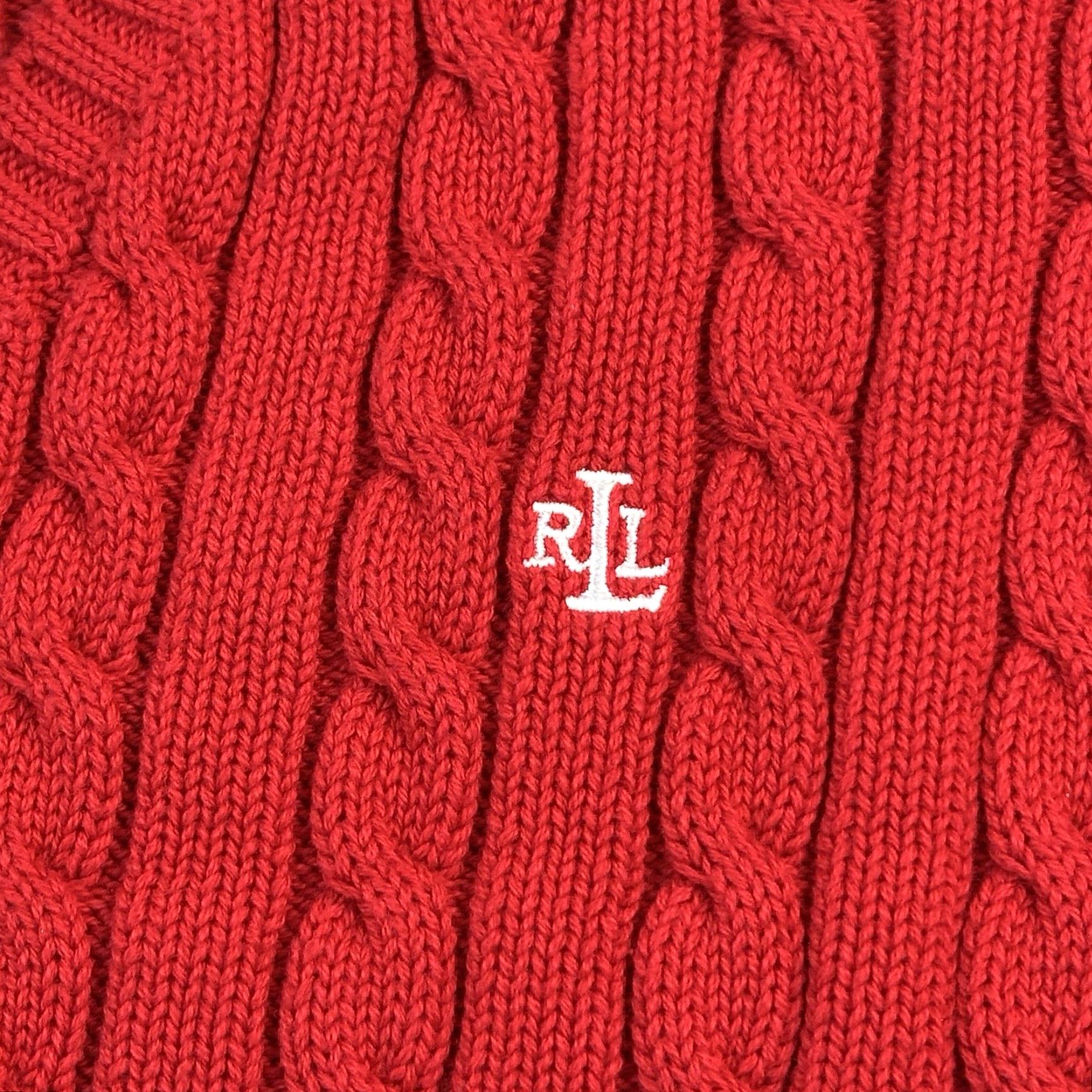 Ralph Lauren Vintage Lauren Ralph Lauren Sweater Women's Large V-Neck Cable Knit Pullover Y2K Red Cotton Knit Pullover 90s Classic Designer Outdoor Preppy Mens? Size L / US 10 / IT 46 - 4 Thumbnail