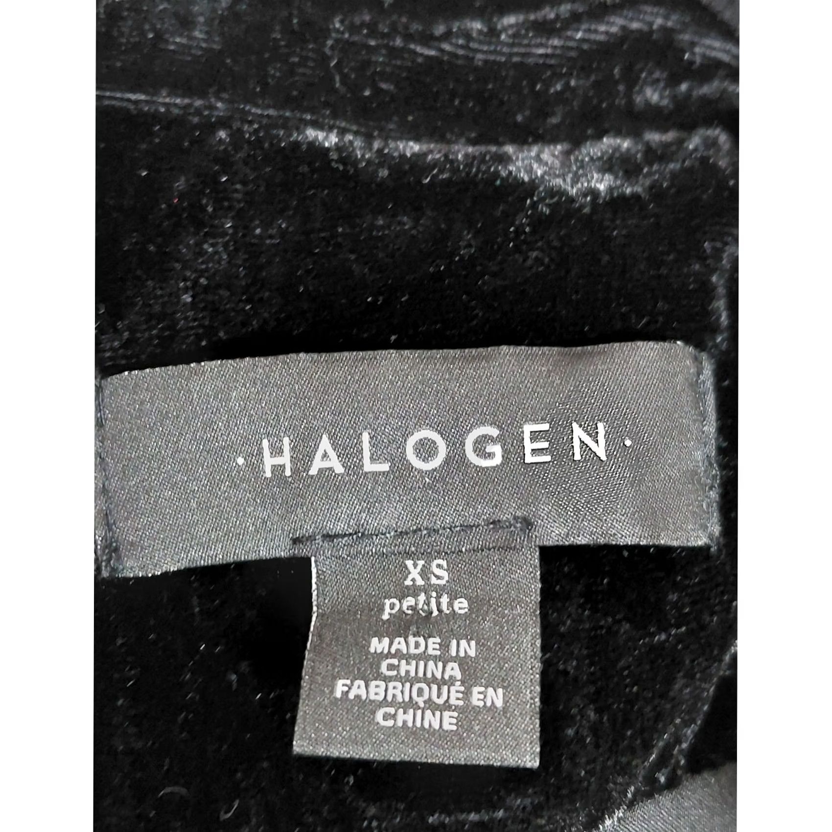 Vintage HALOGEN Black Velvet Blazer XS Petite Solid Long Sleeve Women Size XS petite Size XS / US 0-2 / IT 36-38 - 3 Thumbnail